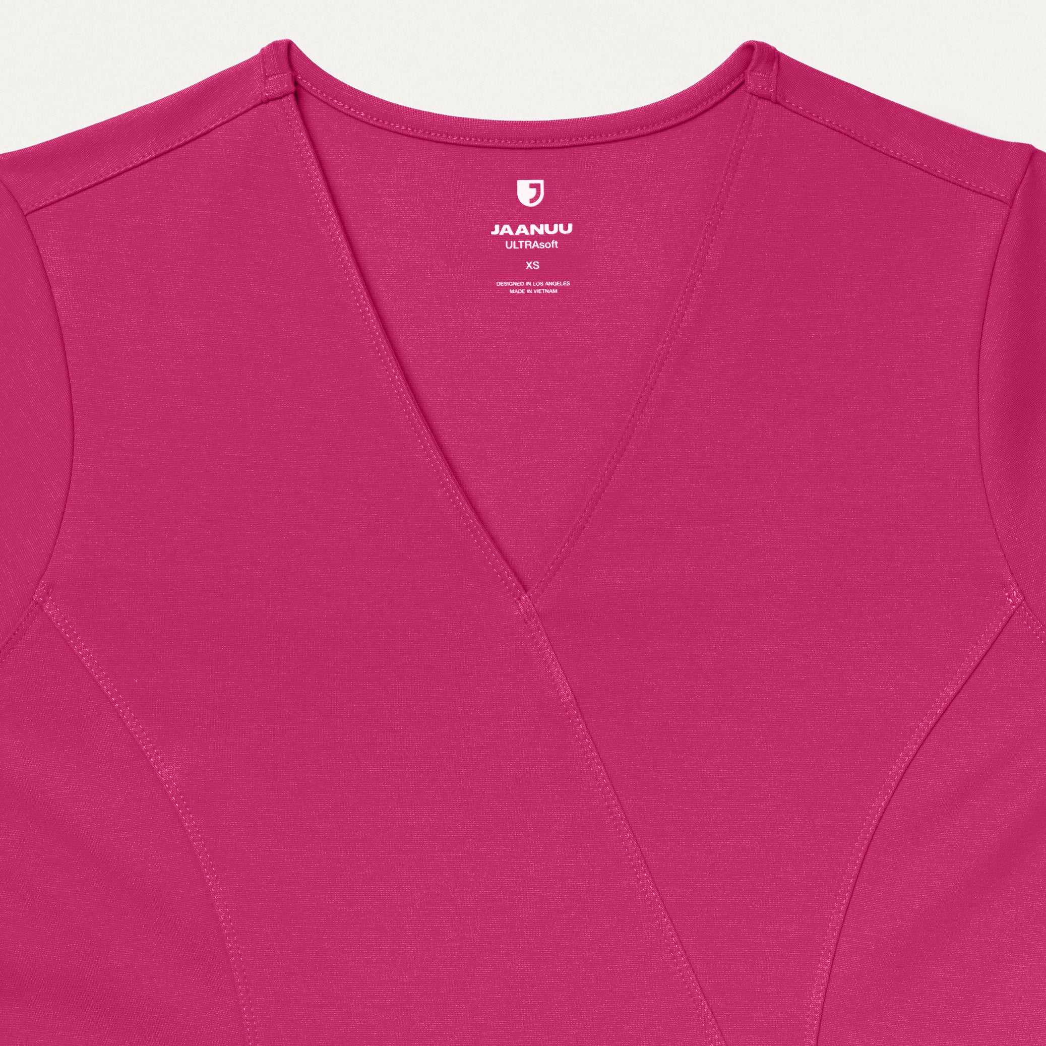 Isla Mock-Wrap UltraSOFT™ Scrub Top - Wild Berry - Image 4