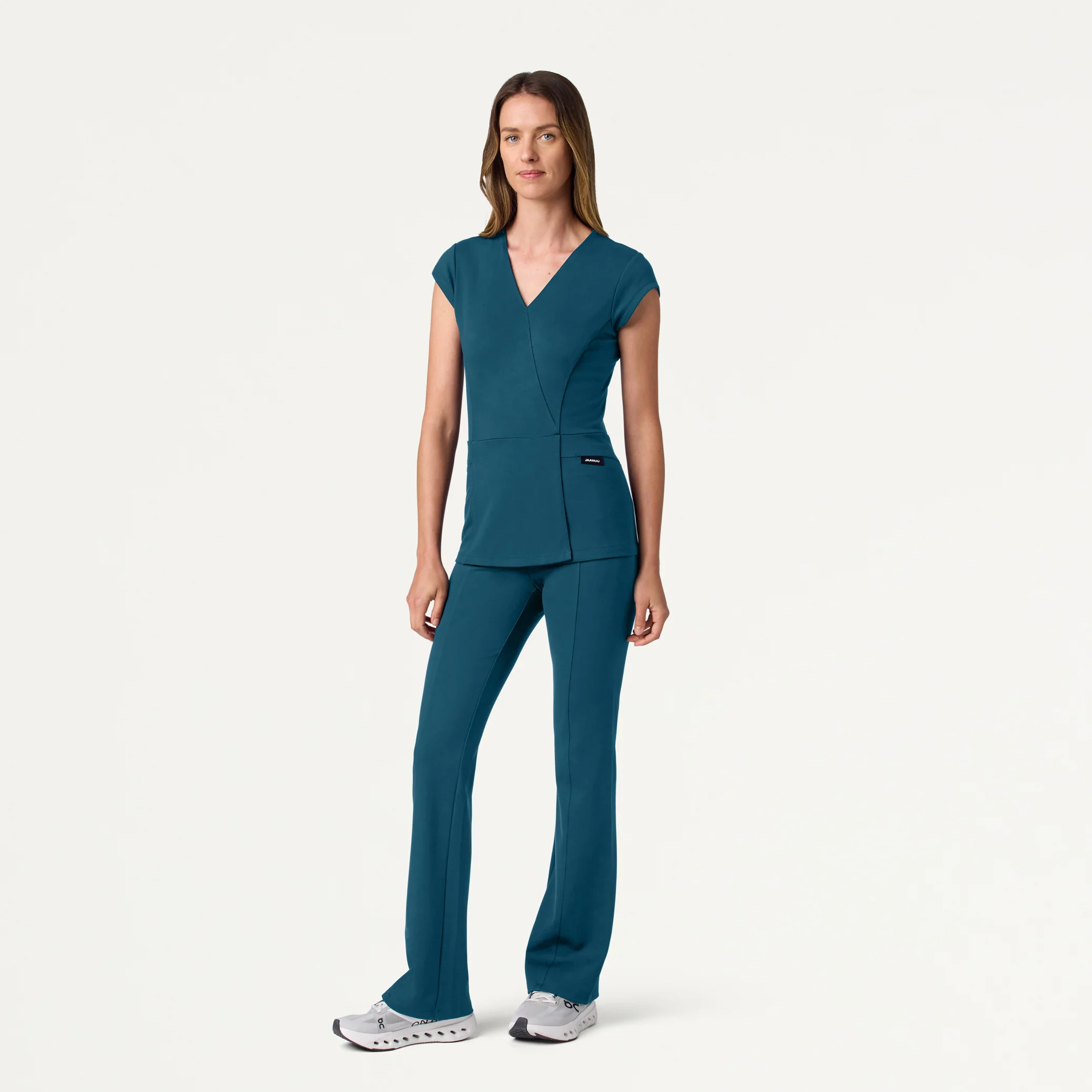 Ivy UltraSOFT™ Yoga Scrub Pant - Caribbean Blue - Image 2