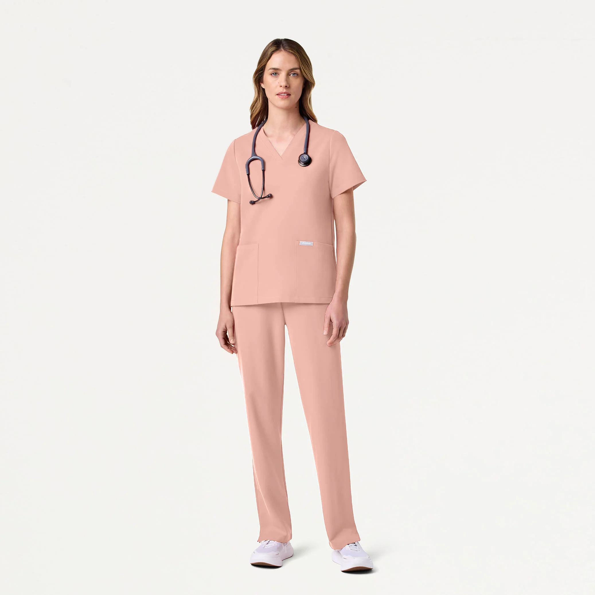 Jaanuu UltraLAST™ Essential Performance Women's 6-Pocket Scrub Set - Blushing Pink