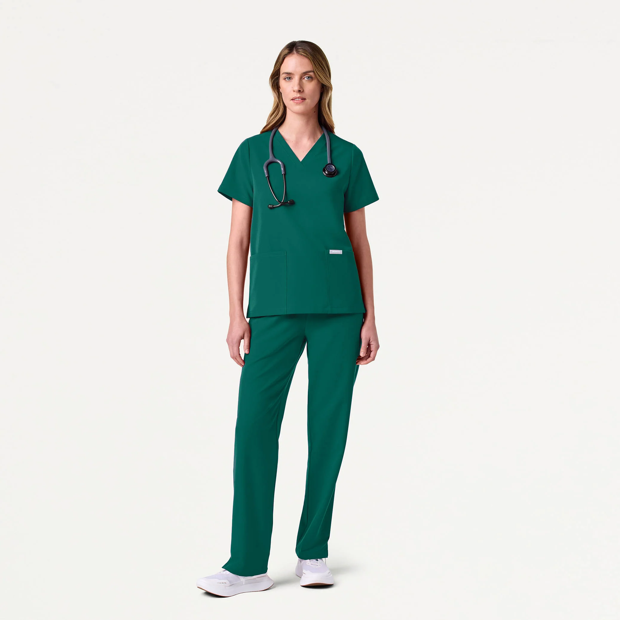 Jaanuu UltraLAST™ Essential Performance Women's 6-Pocket Scrub Set - Hunter Green