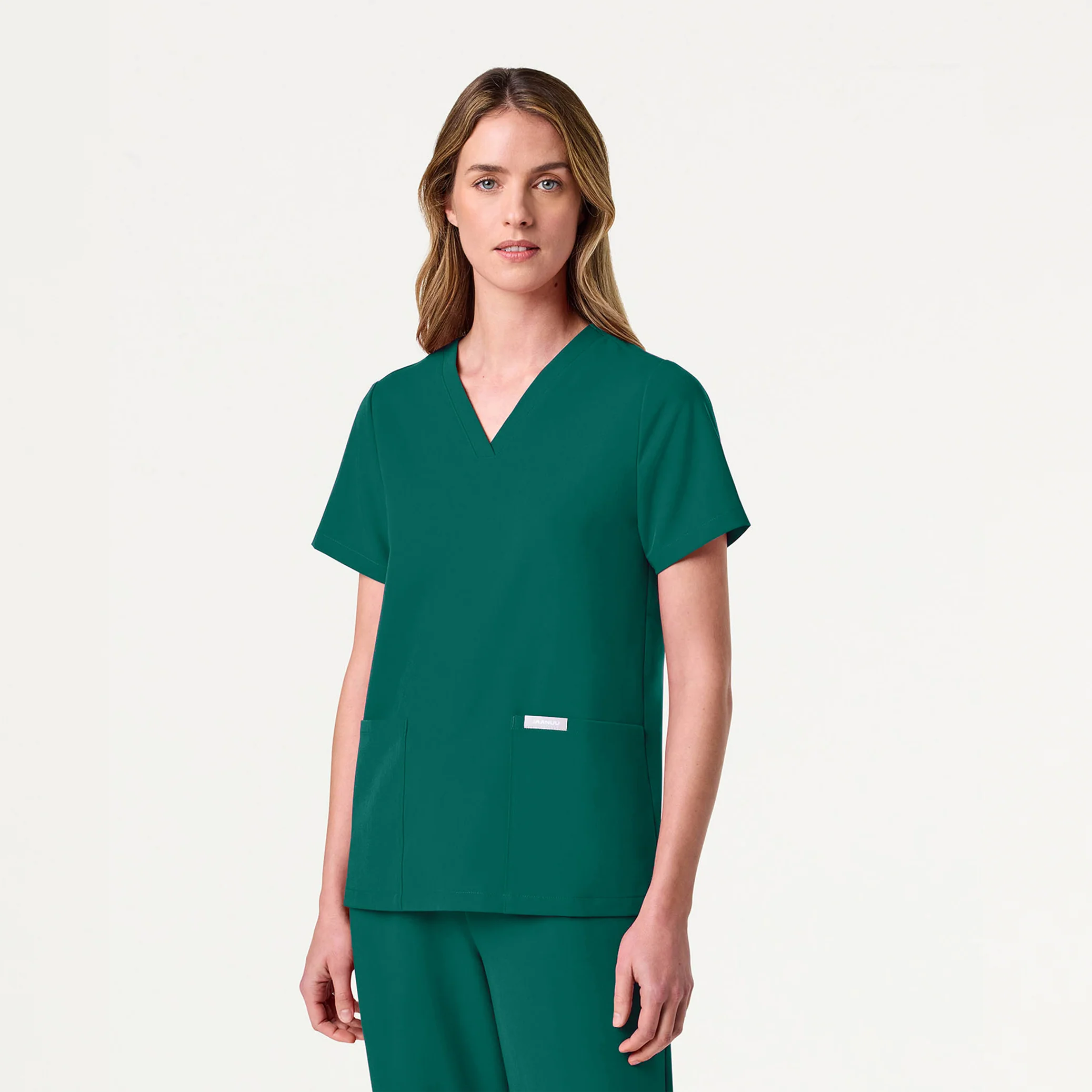 Jaanuu UltraLAST™ Essential Performance Women's 6-Pocket Scrub Set - Hunter Green - Image 2