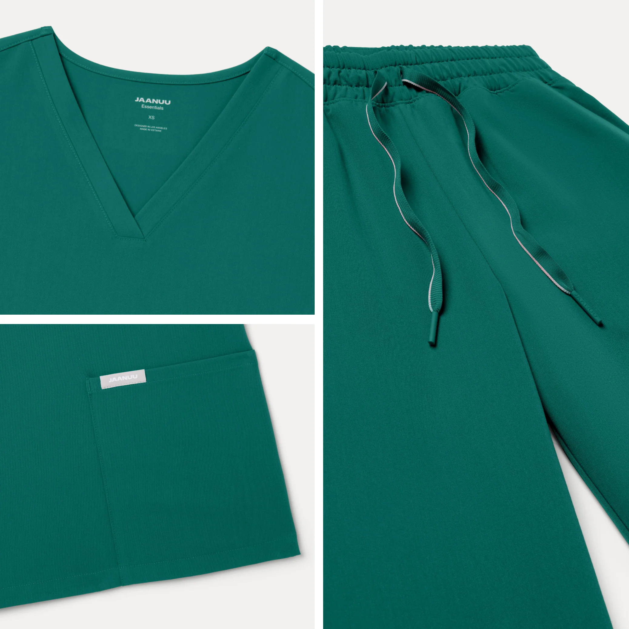 Jaanuu UltraLAST™ Essential Performance Women's 6-Pocket Scrub Set - Hunter Green - Image 6