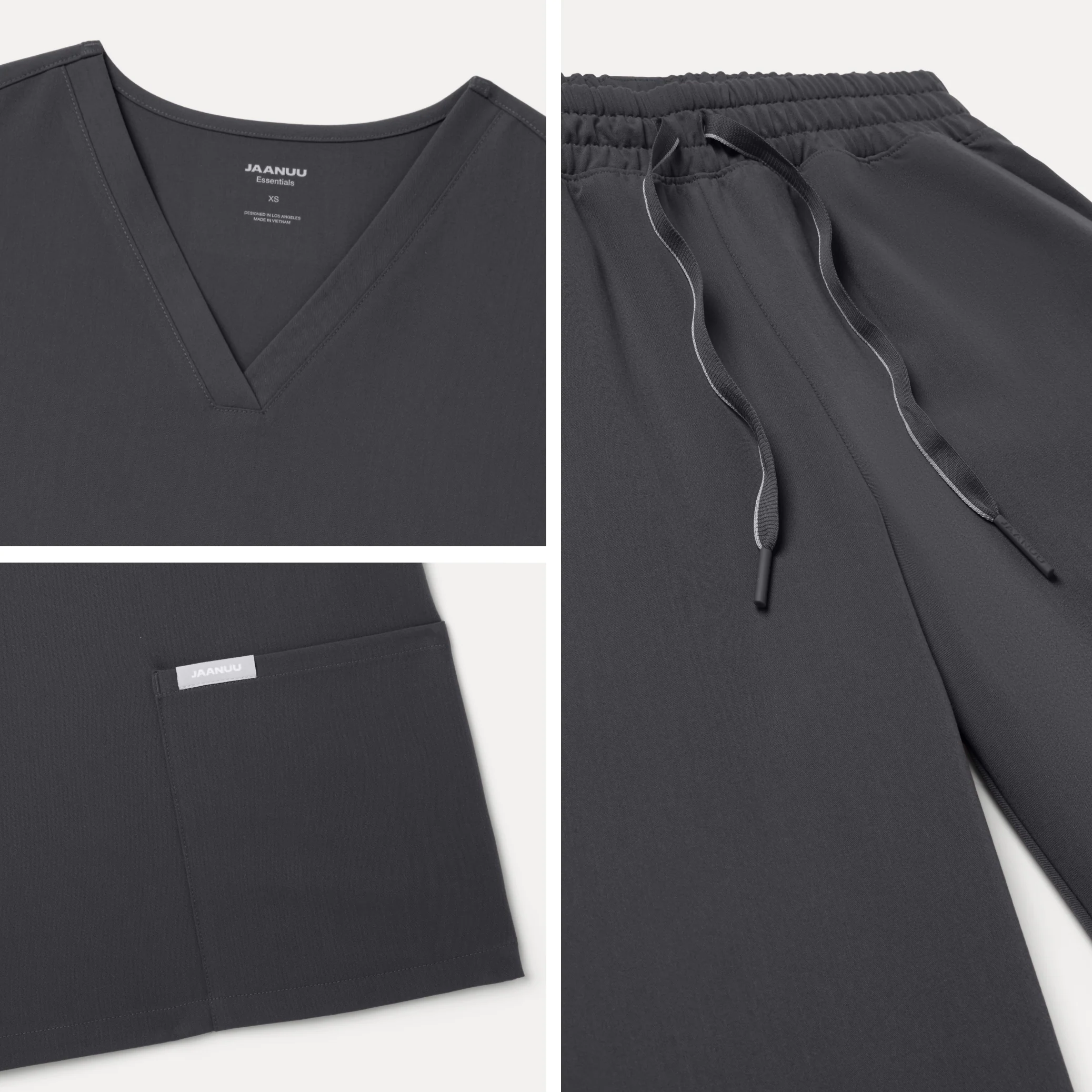 Jaanuu UltraLAST™ Essential Performance Women's 6-Pocket Scrub Set - Pewter - Image 6