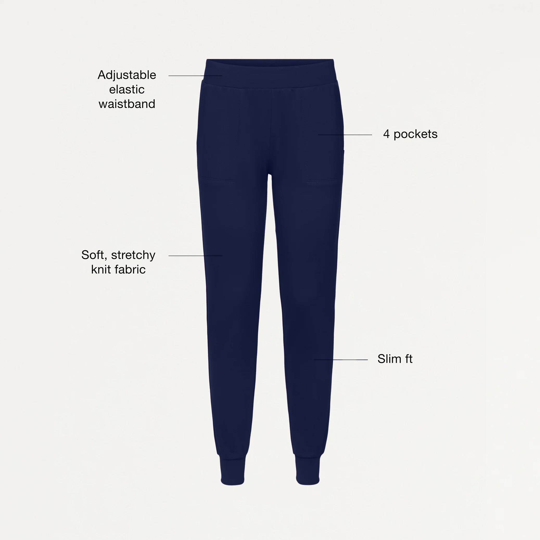 Jaanuu UltraSOFT™ Essential Comfort Women's 6-Pocket Scrub Set - Deep Navy - Image 5