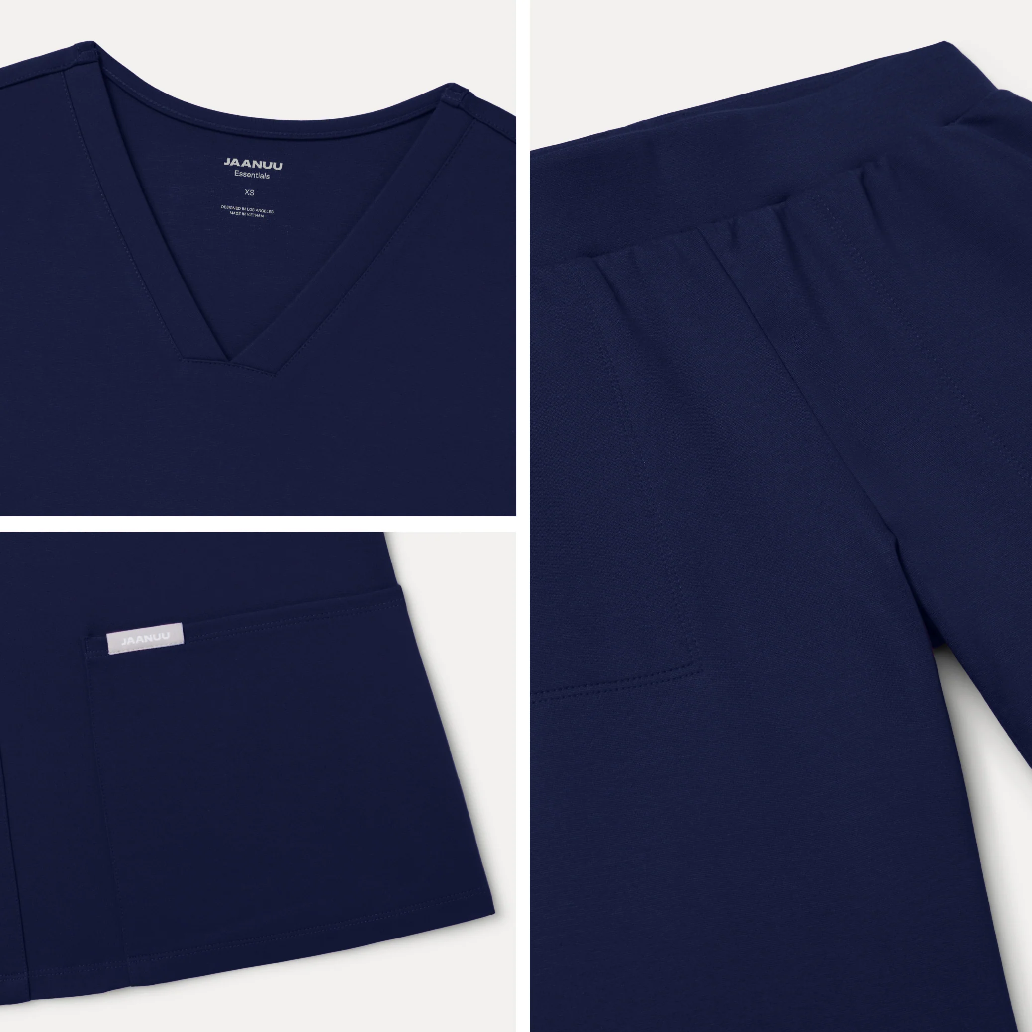 Jaanuu UltraSOFT™ Essential Comfort Women's 6-Pocket Scrub Set - Deep Navy - Image 6