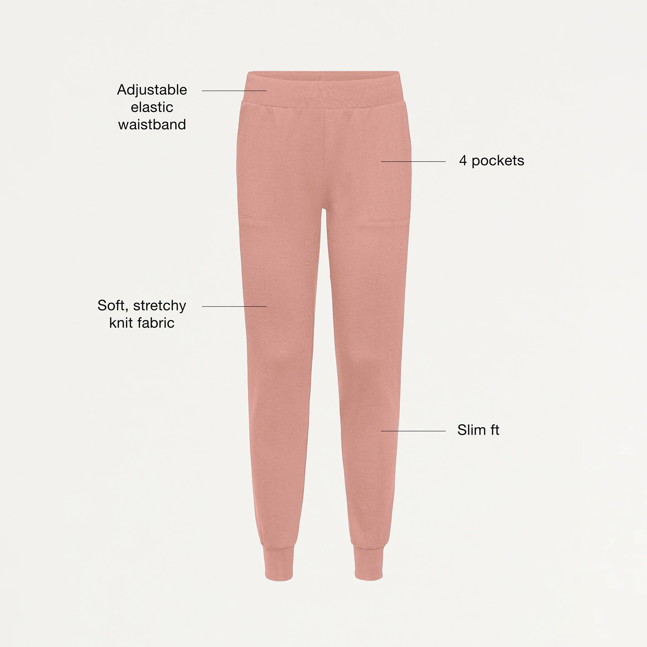 Jaanuu UltraSOFT™ Essential Comfort Women's 6-Pocket Scrub Set - Heather Blushing Pink - Image 5