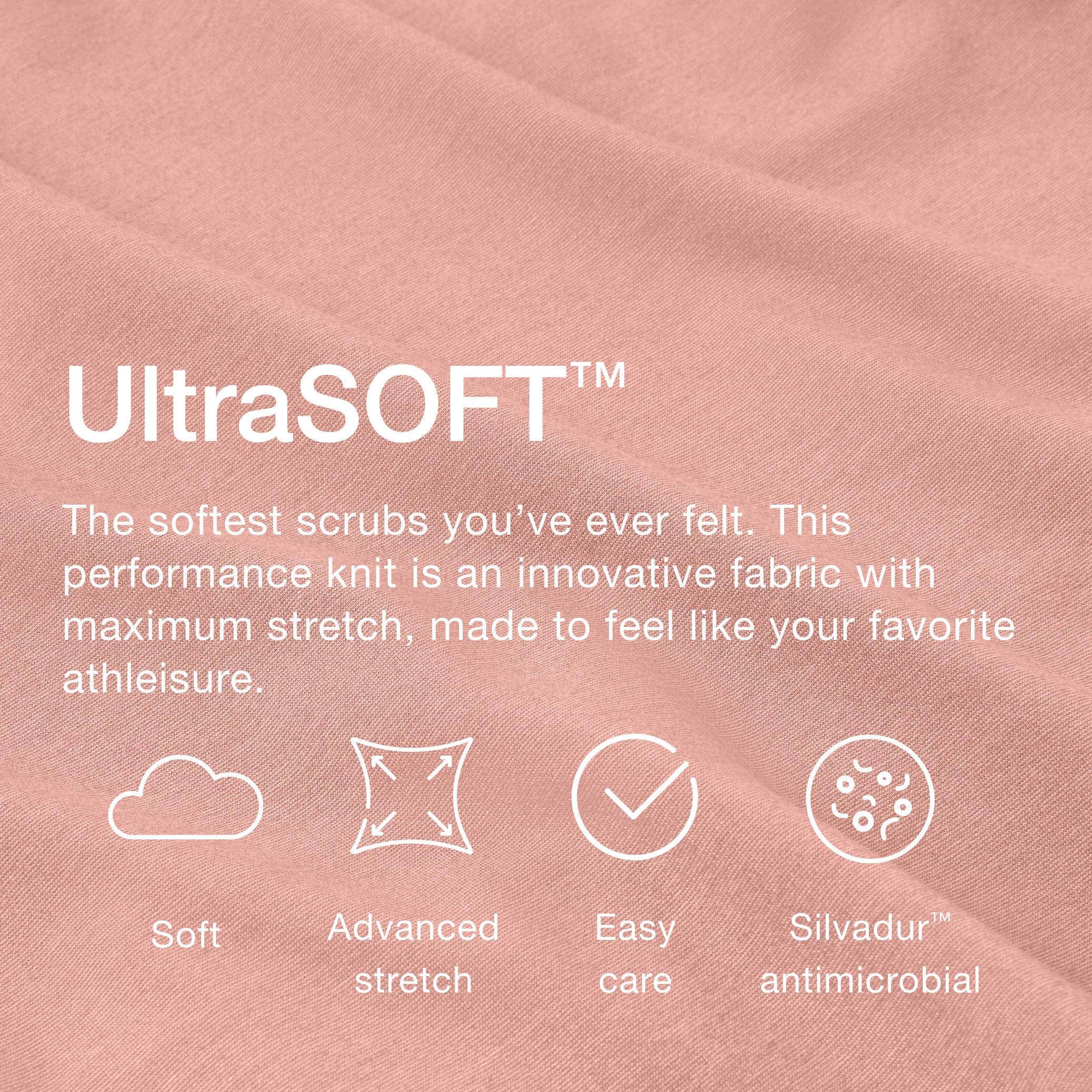 Jaanuu UltraSOFT™ Essential Comfort Women's 6-Pocket Scrub Set - Heather Blushing Pink - Image 7