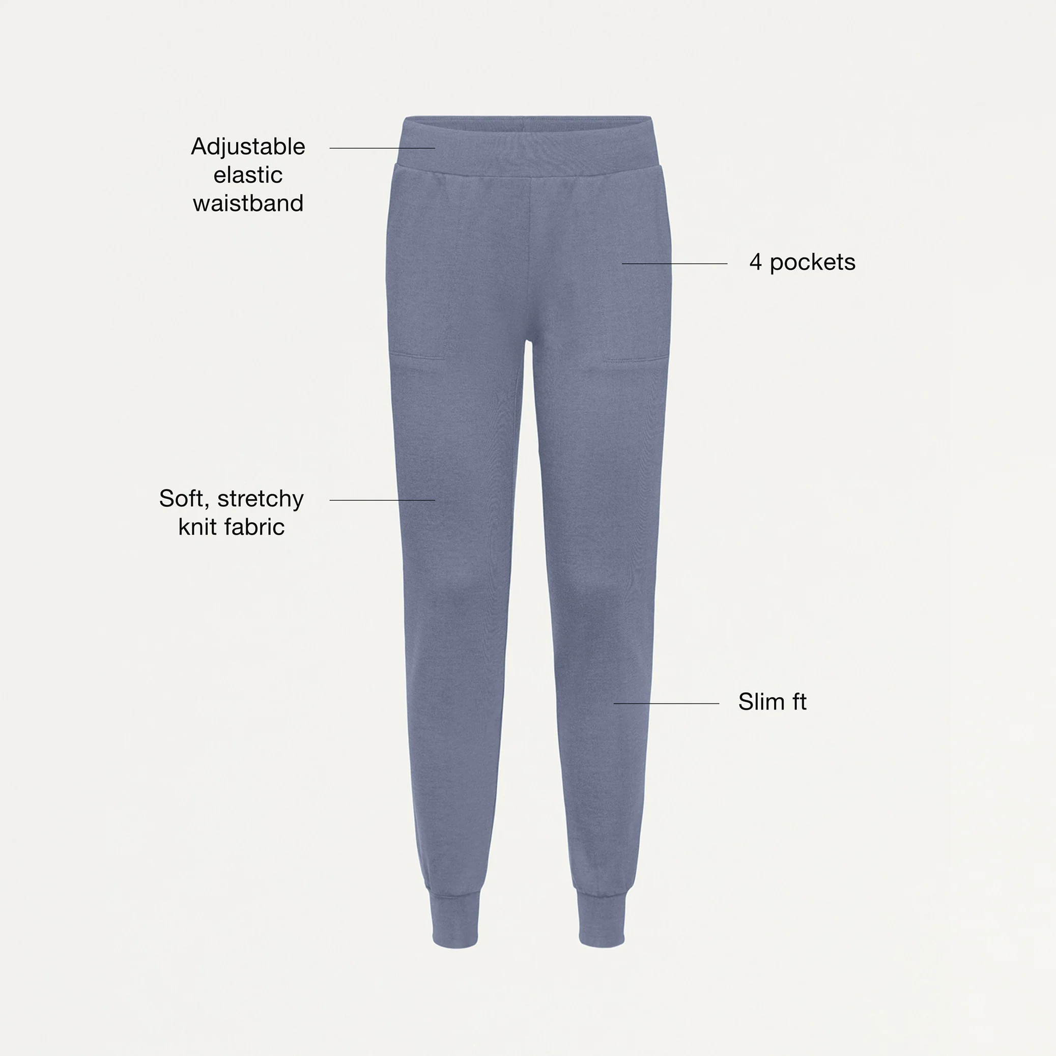 Jaanuu UltraSOFT™ Essential Comfort Women's 6-Pocket Scrub Set - Heather Slate Blue - Image 5