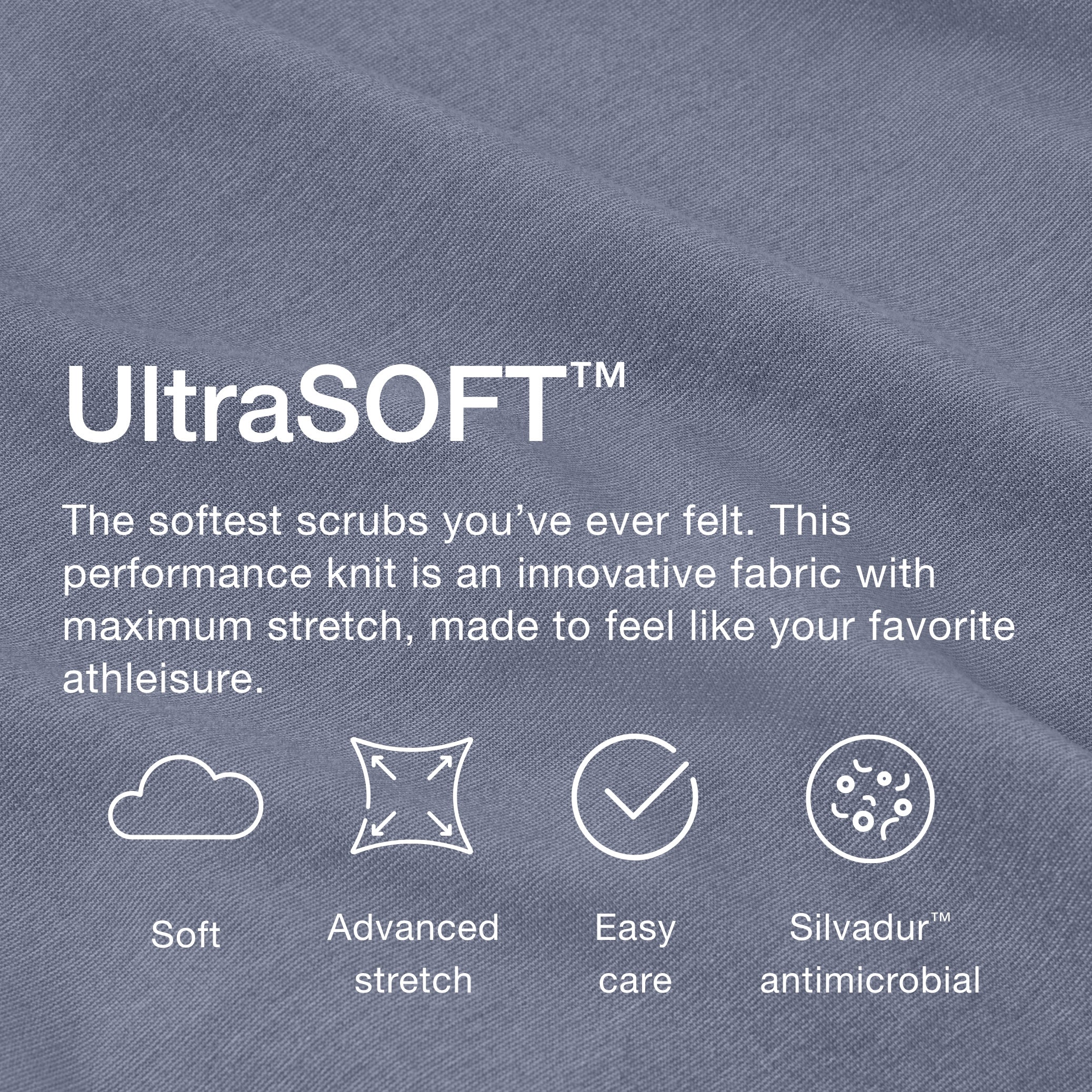 Jaanuu UltraSOFT™ Essential Comfort Women's 6-Pocket Scrub Set - Heather Slate Blue - Image 7
