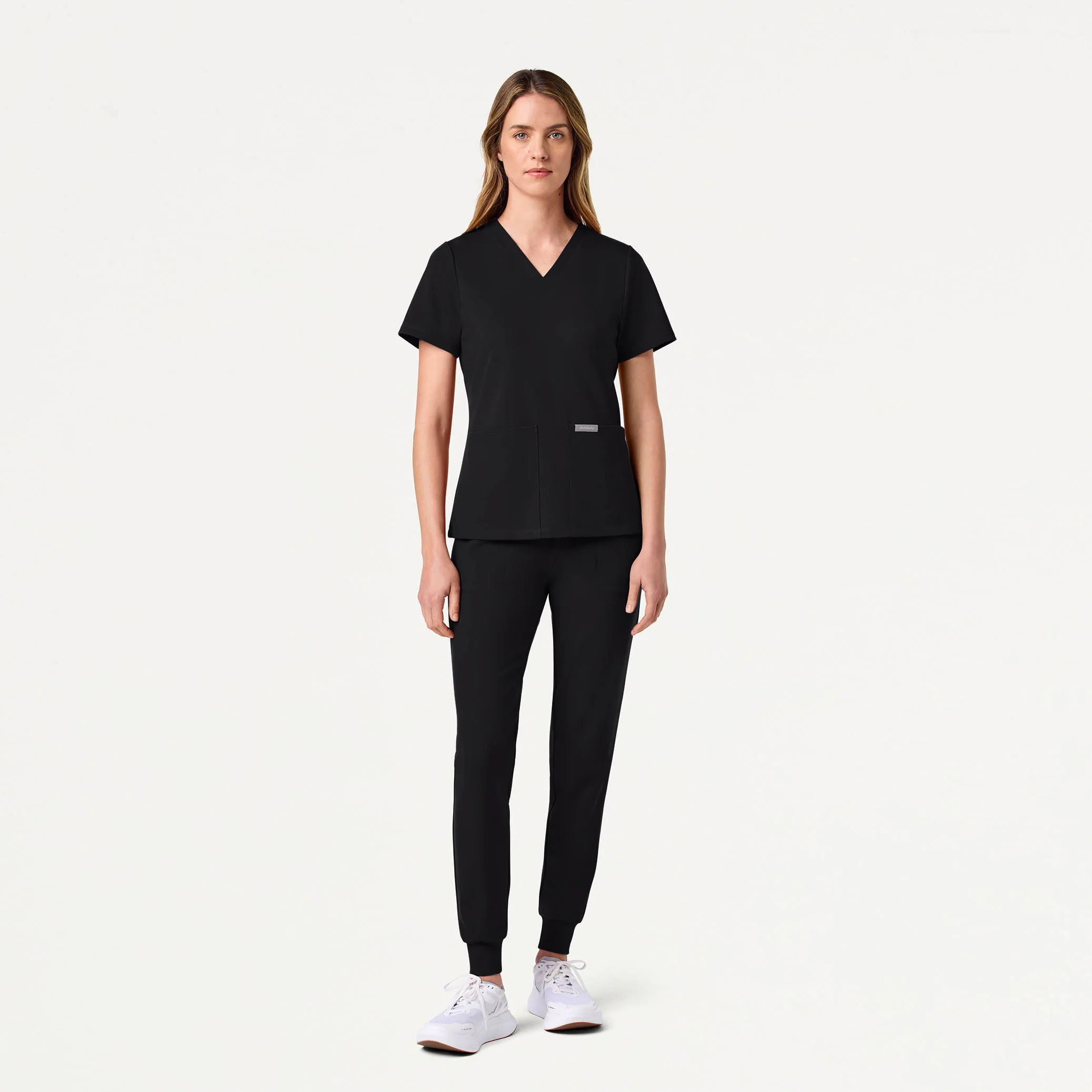 Jaanuu UltraSOFT™ Essential Comfort Women's 6-Pocket Scrub Set - Jet Black