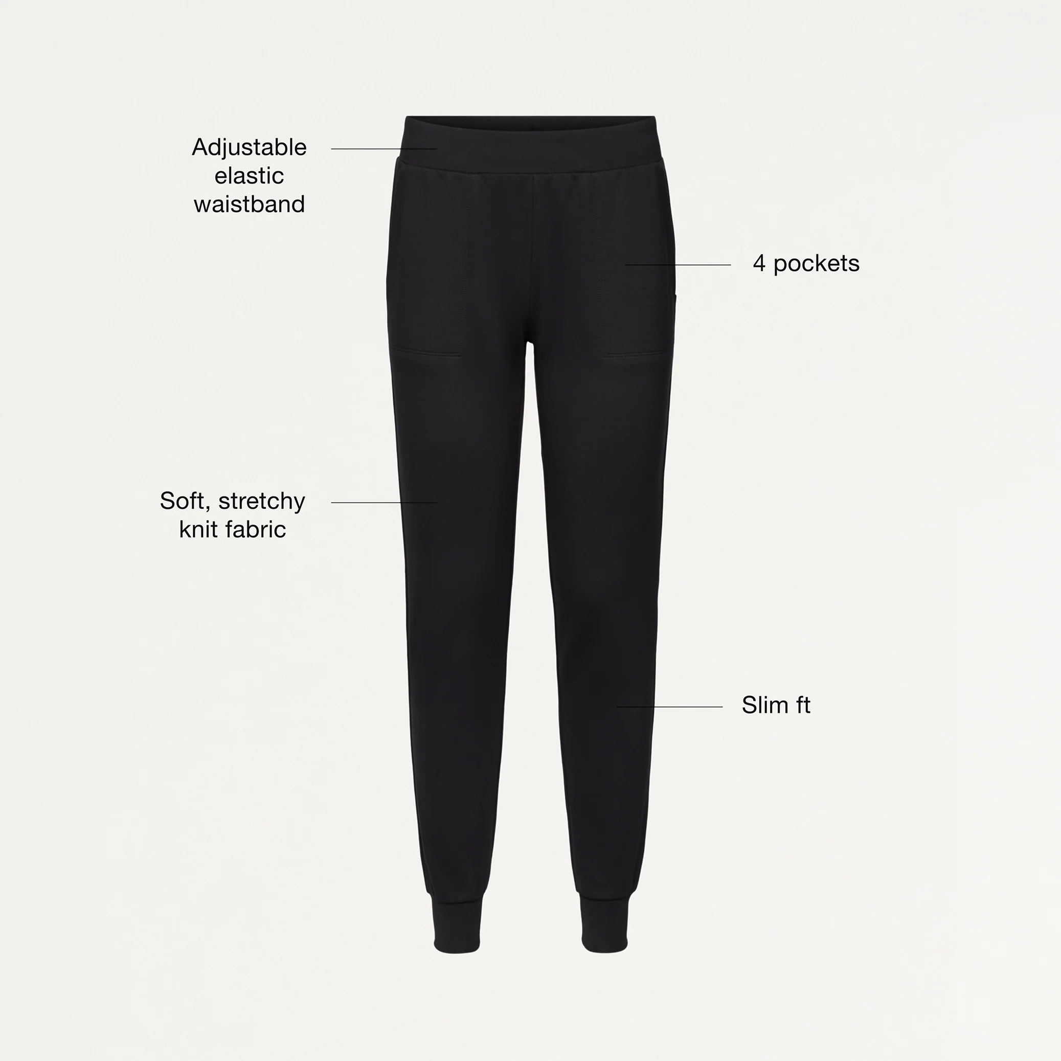 Jaanuu UltraSOFT™ Essential Comfort Women's 6-Pocket Scrub Set - Jet Black - Image 5
