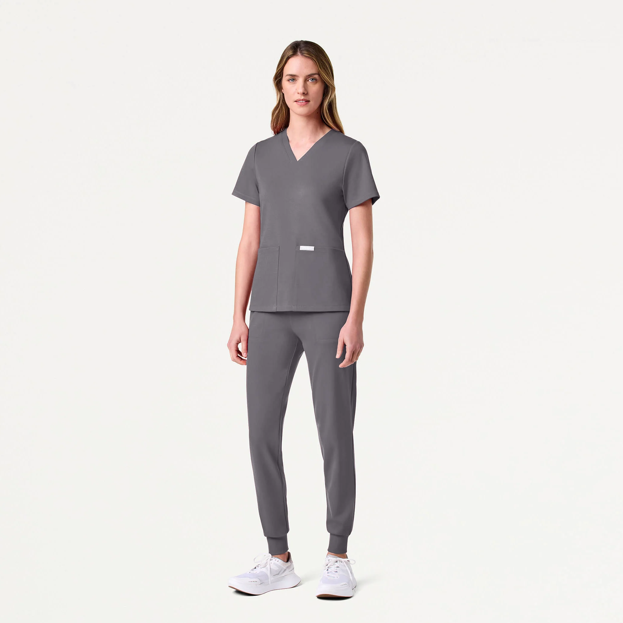 Jaanuu UltraSOFT™ Essential Comfort Women's 6-Pocket Scrub Set - Light Gray