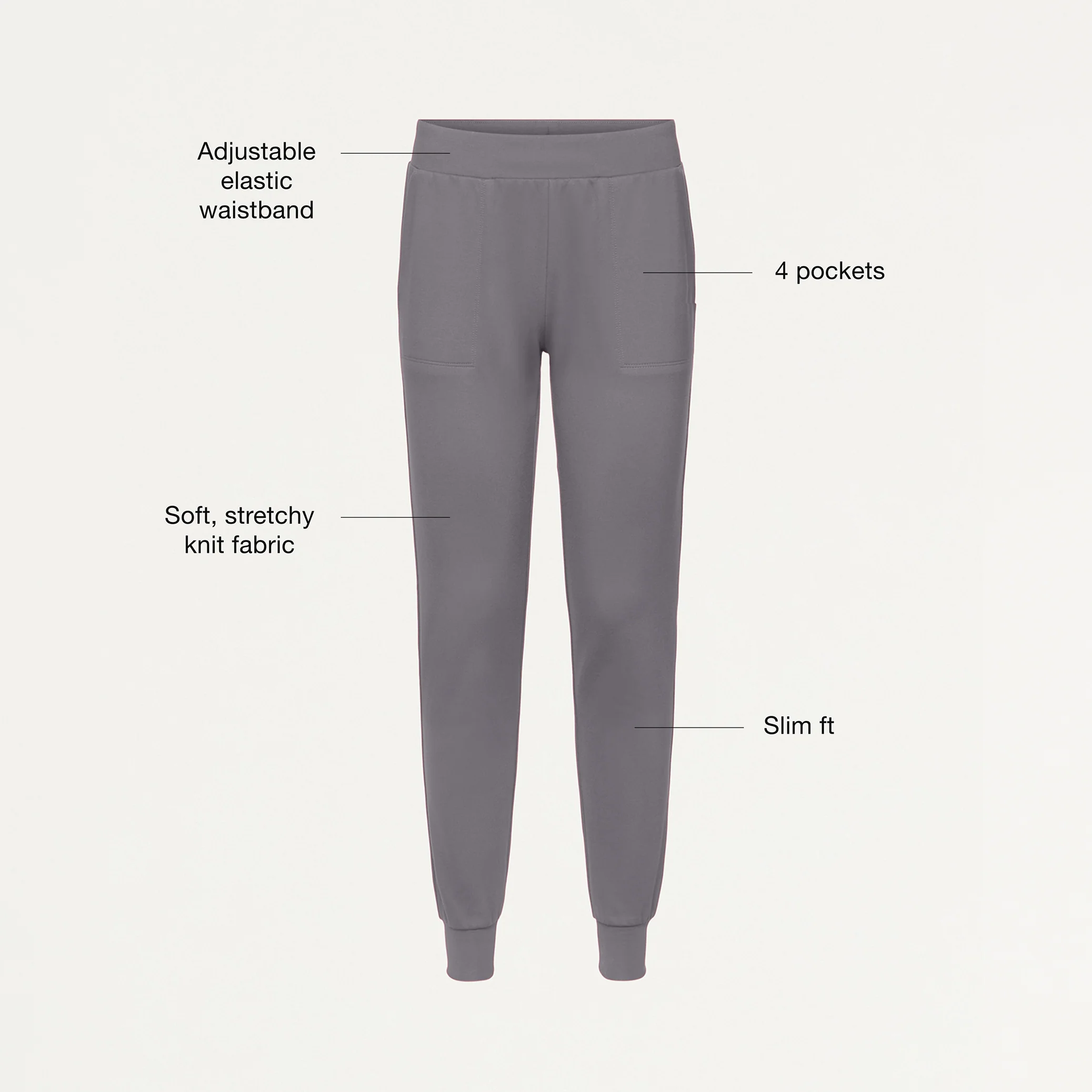 Jaanuu UltraSOFT™ Essential Comfort Women's 6-Pocket Scrub Set - Light Gray - Image 5