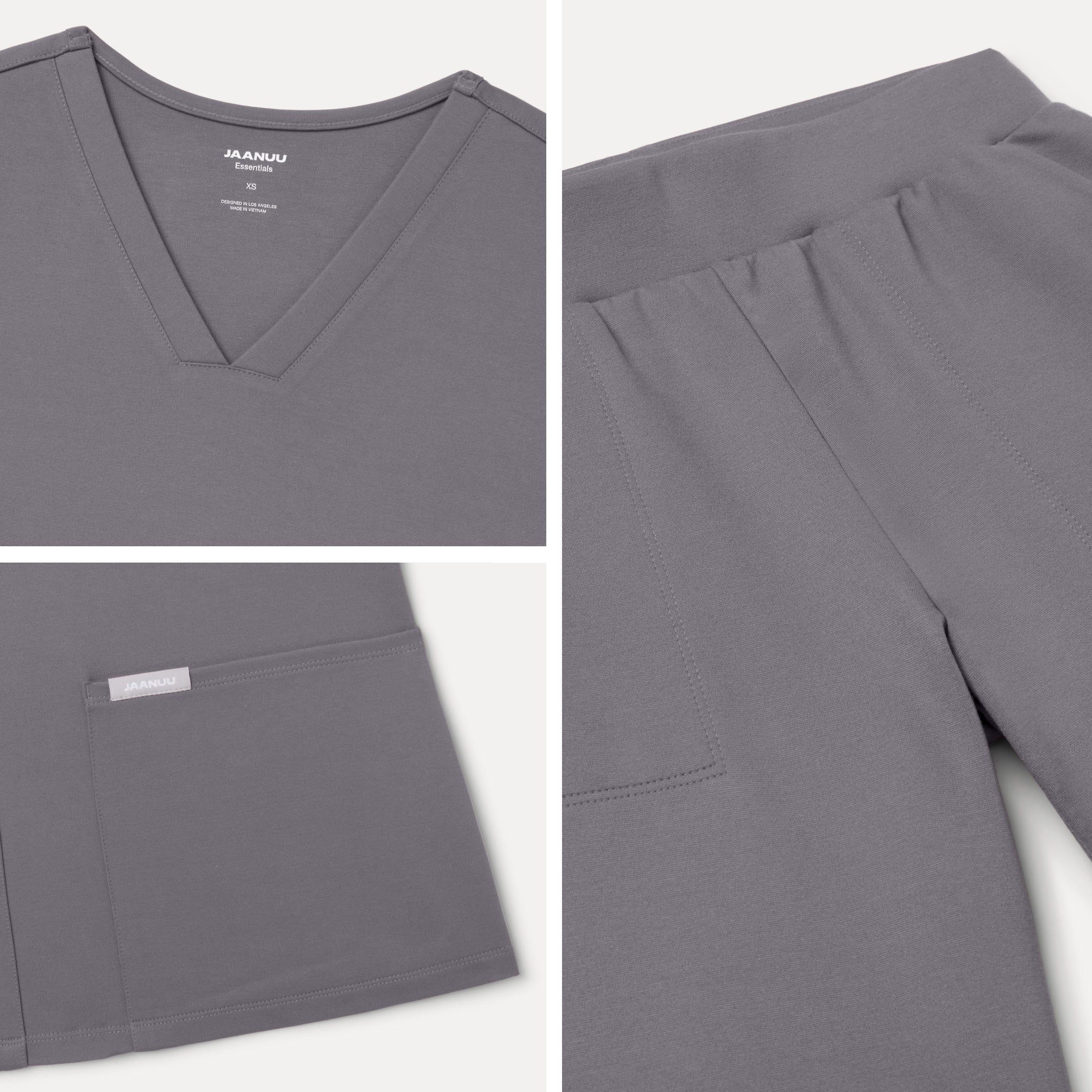 Jaanuu UltraSOFT™ Essential Comfort Women's 6-Pocket Scrub Set - Light Gray - Image 6