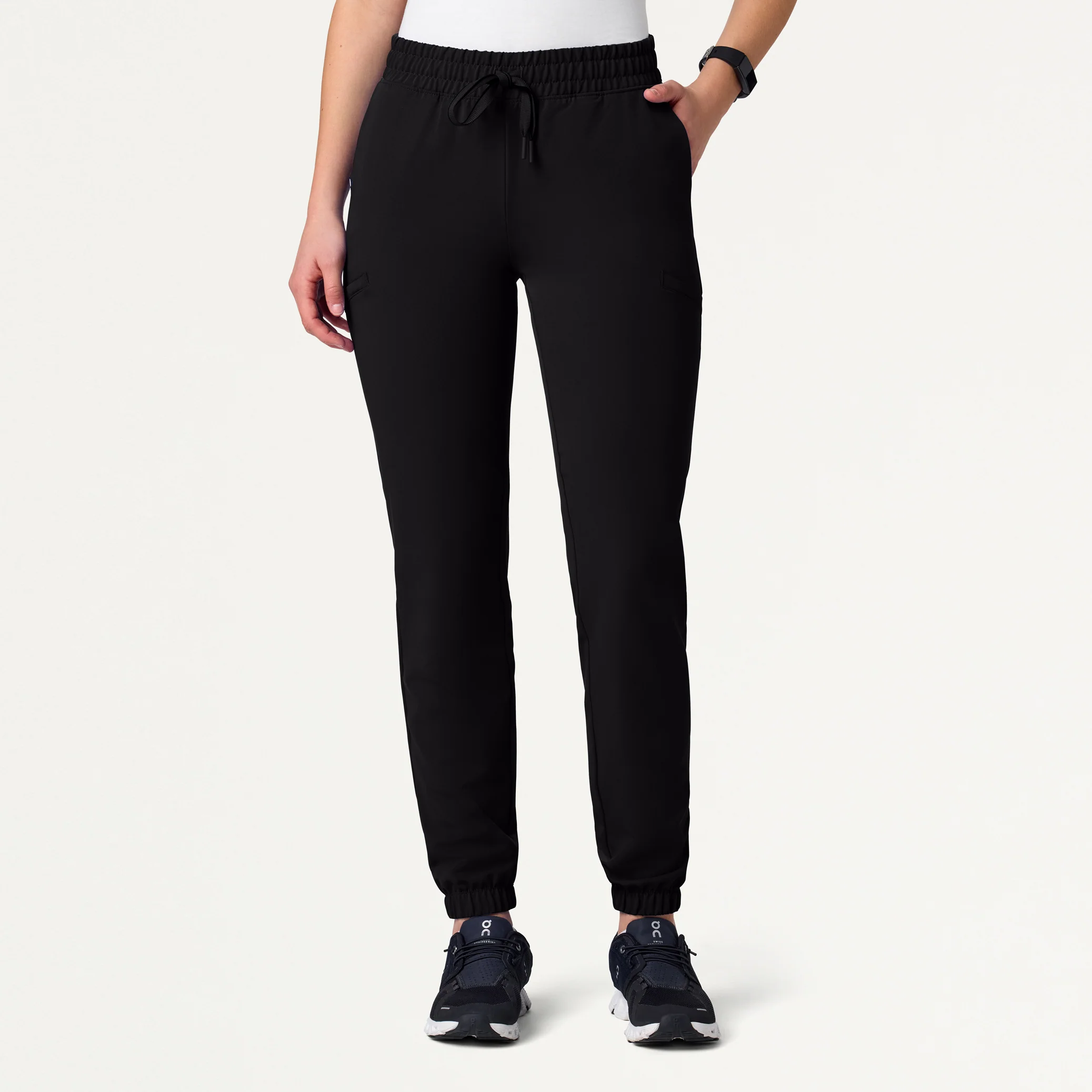 Jace Skinny 7-Pocket Scrub Jogger - Black