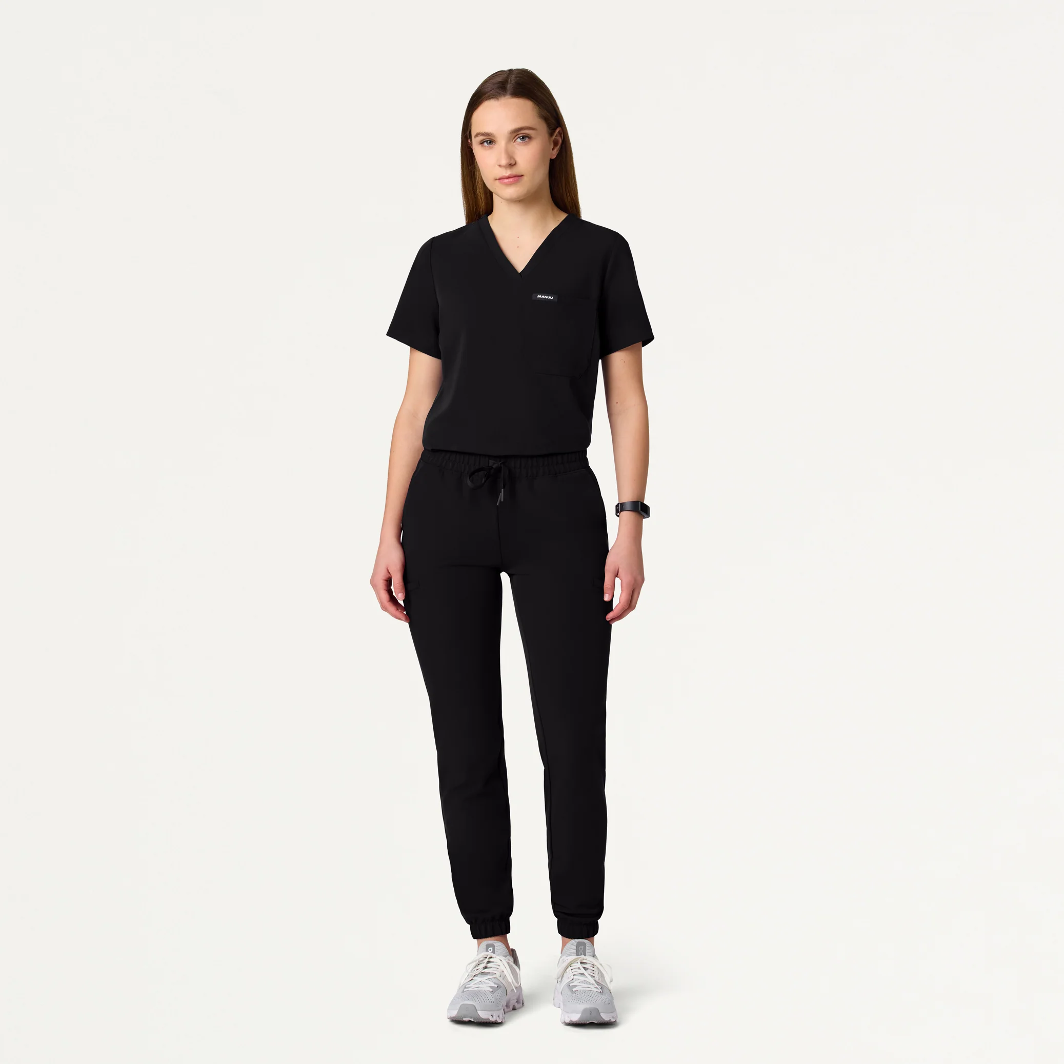 Jace Skinny 7-Pocket Scrub Jogger - Black - Image 3