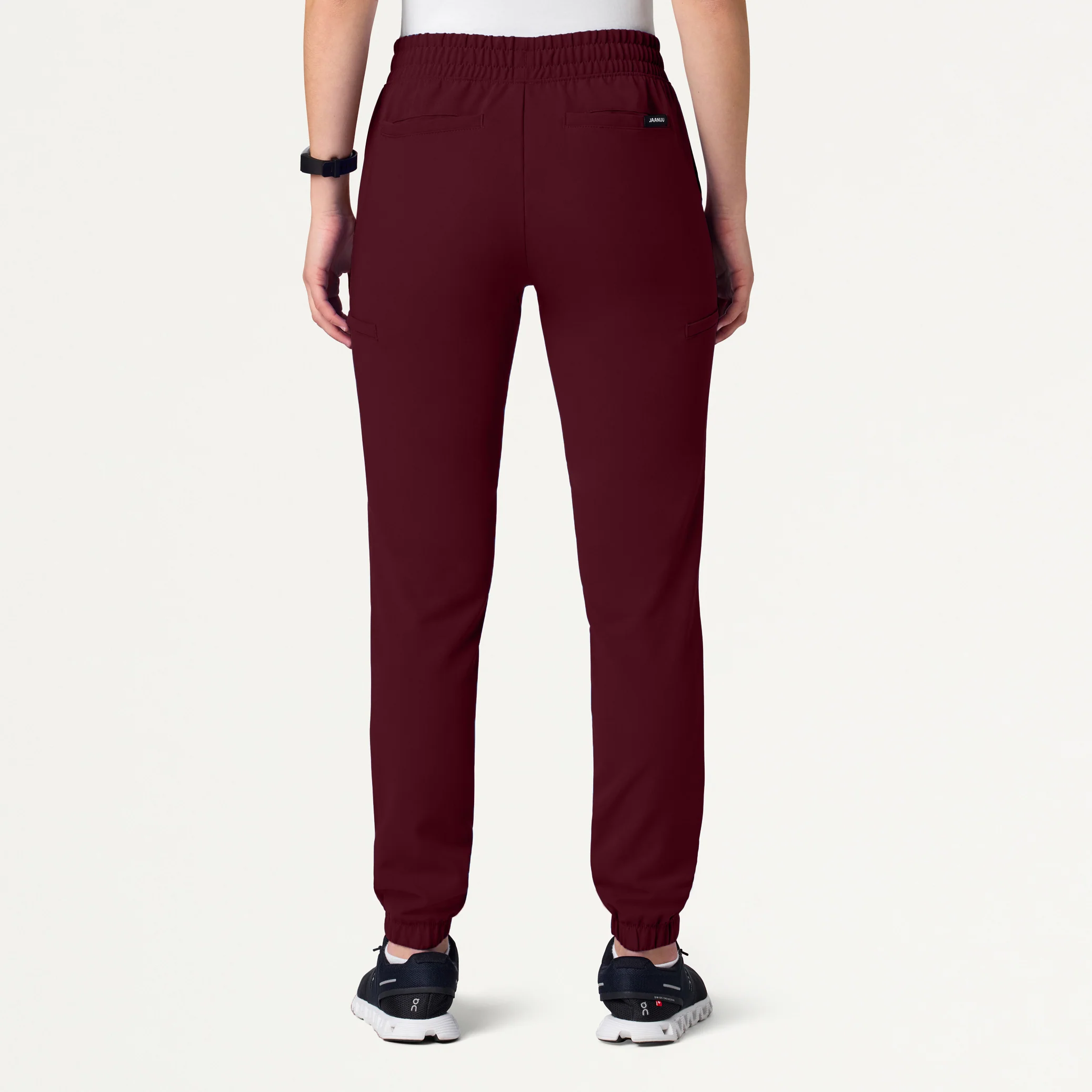 Jace Skinny 7-Pocket Scrub Jogger - Burgundy - Image 3
