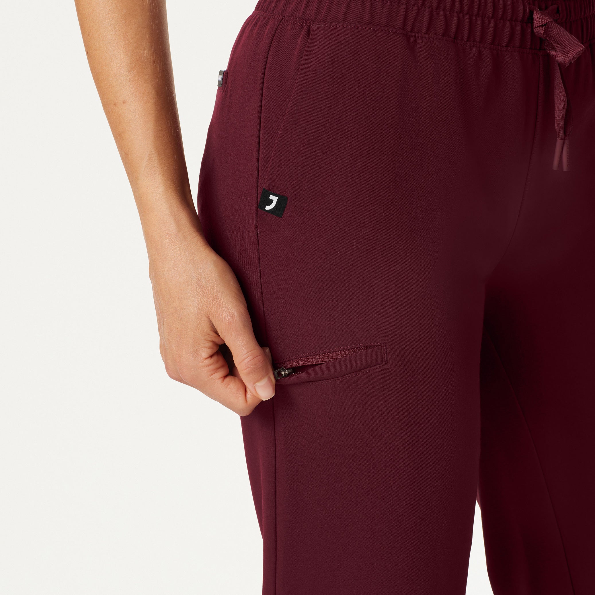 Jace Skinny 7-Pocket Scrub Jogger - Burgundy - Image 7