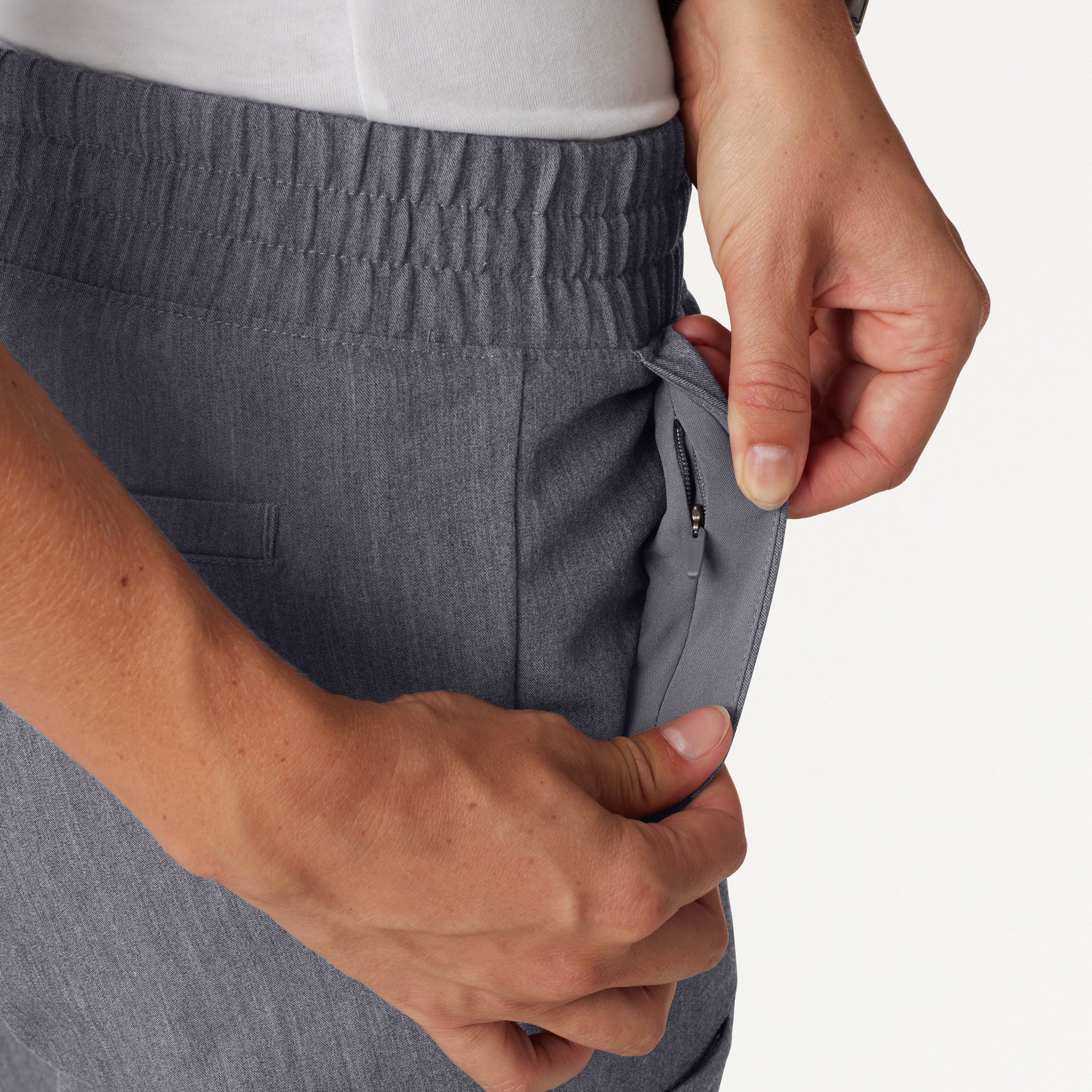 Jace Skinny 7-Pocket Scrub Jogger - Heather Gray - Image 6