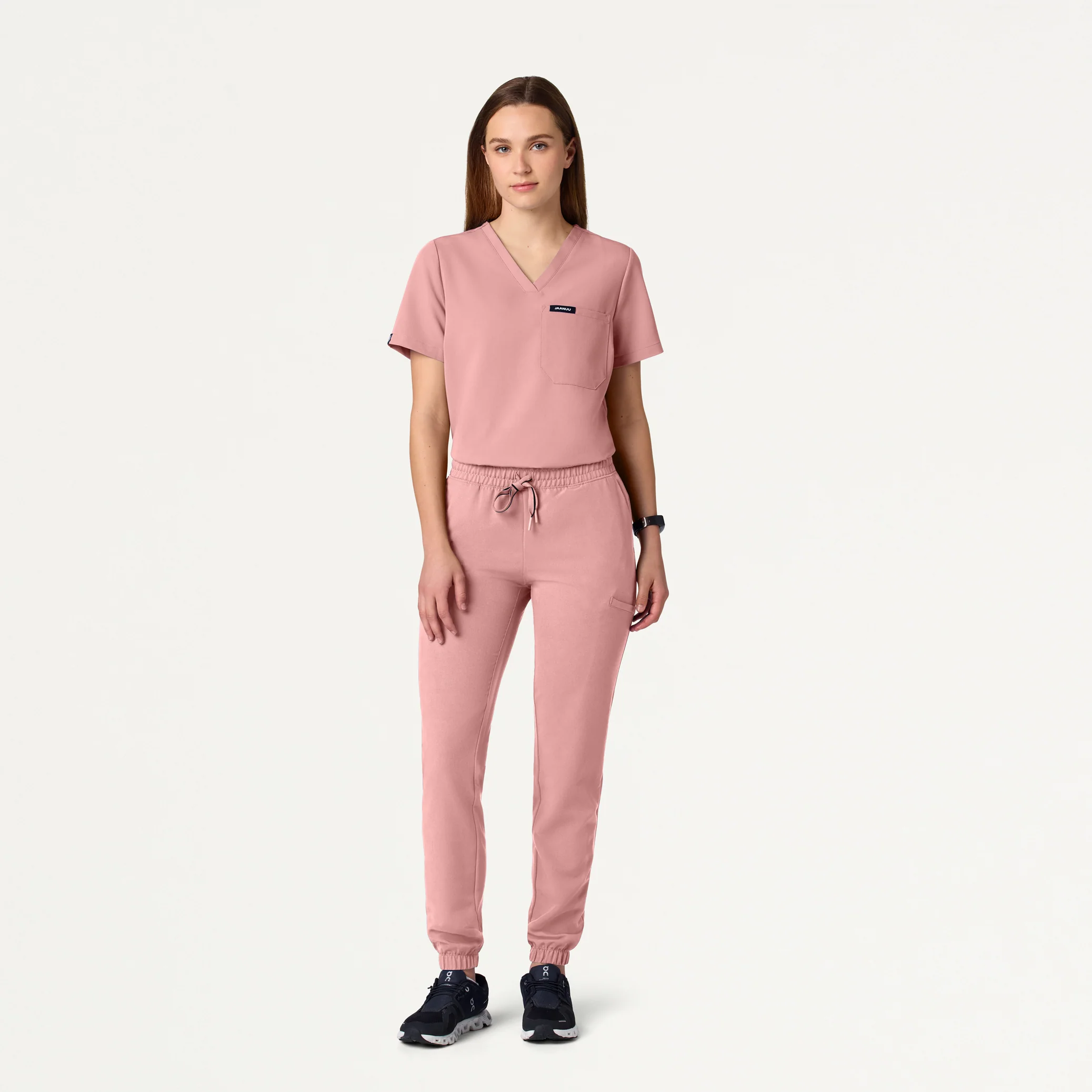 Jace Skinny 7-Pocket Scrub Jogger - Mauve - Image 2