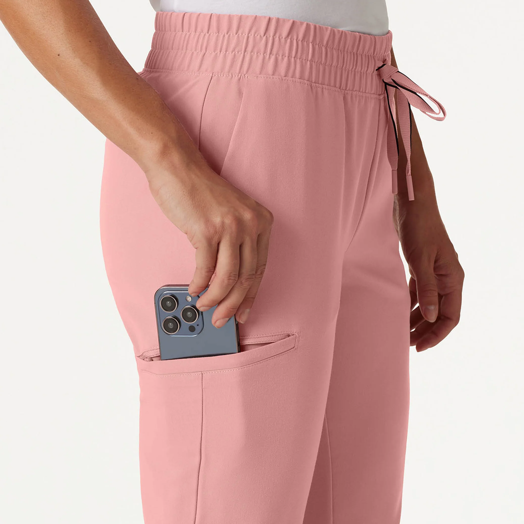 Jace Skinny 7-Pocket Scrub Jogger - Mauve - Image 7