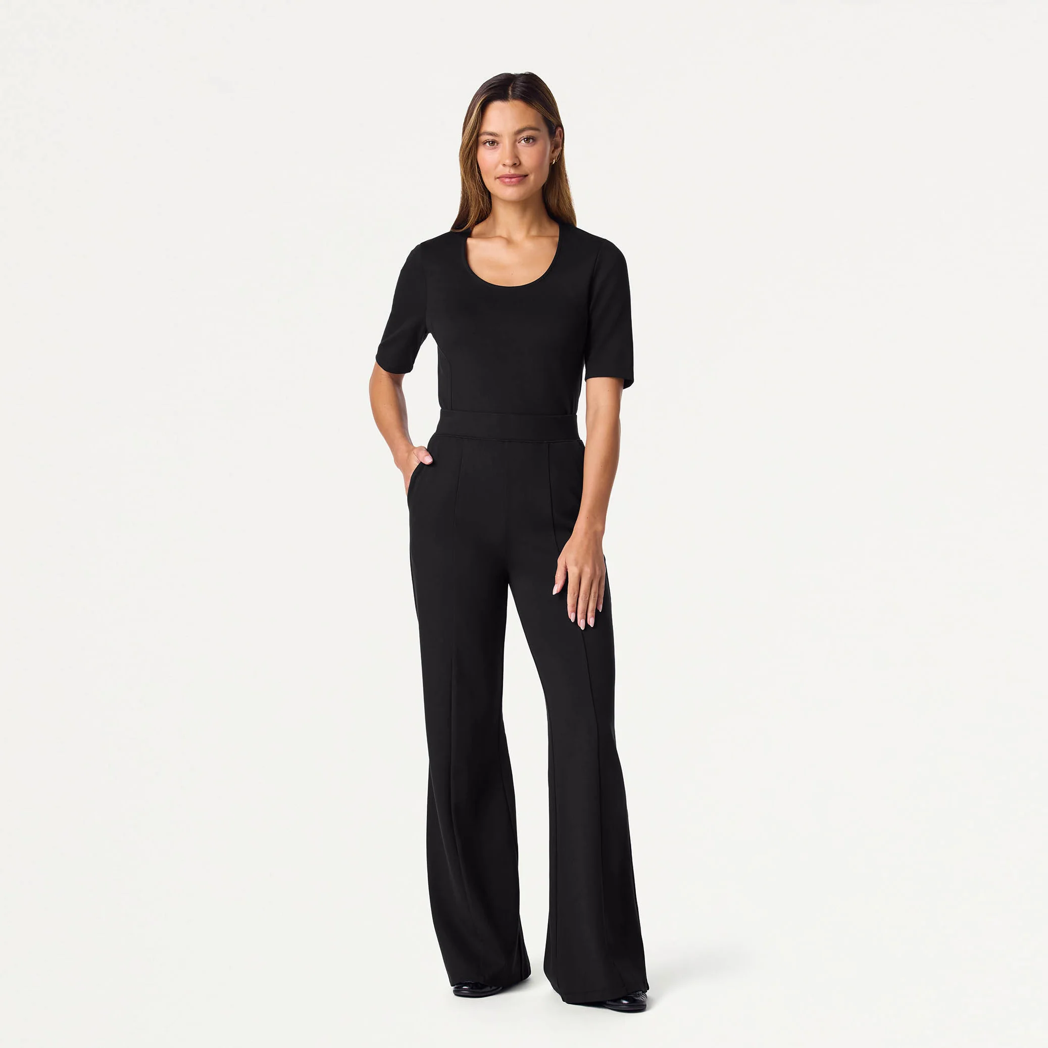 Josie Wide-Leg UltraSOFT™ Scrub Pant - Black - Image 2
