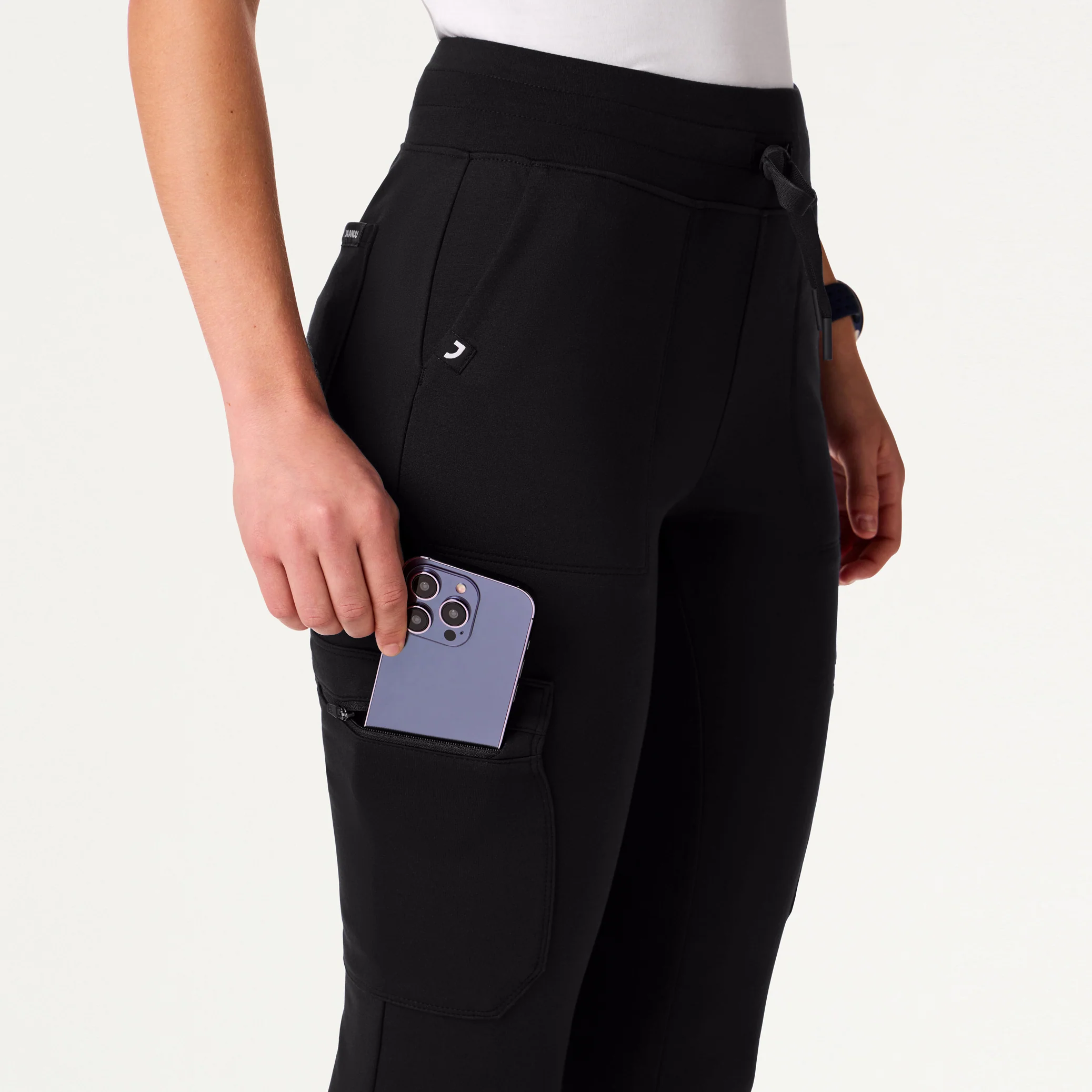 Kait 10-Pocket Skinny UltraSOFT™ Scrub Jogger - Black - Image 8