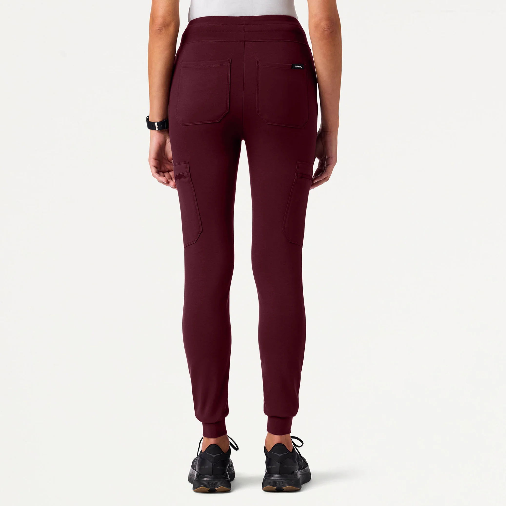 Kait 10-Pocket Skinny UltraSOFT™ Scrub Jogger - Burgundy - Image 3