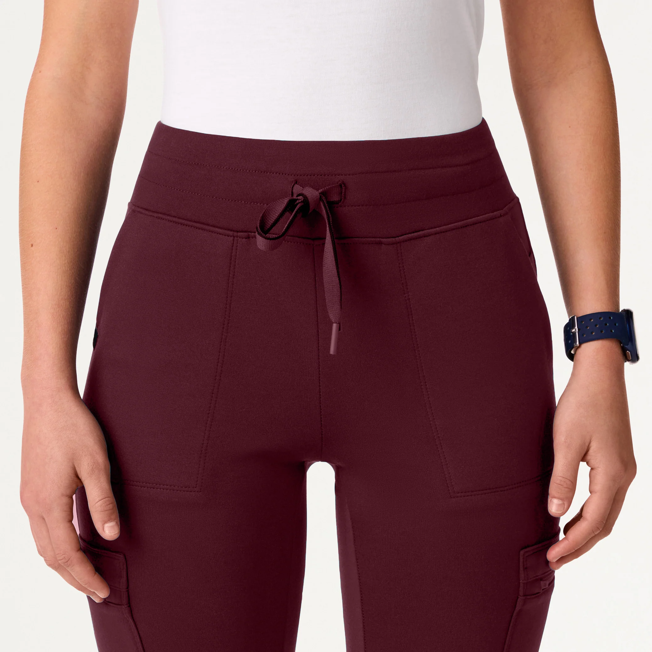 Kait 10-Pocket Skinny UltraSOFT™ Scrub Jogger - Burgundy - Image 4