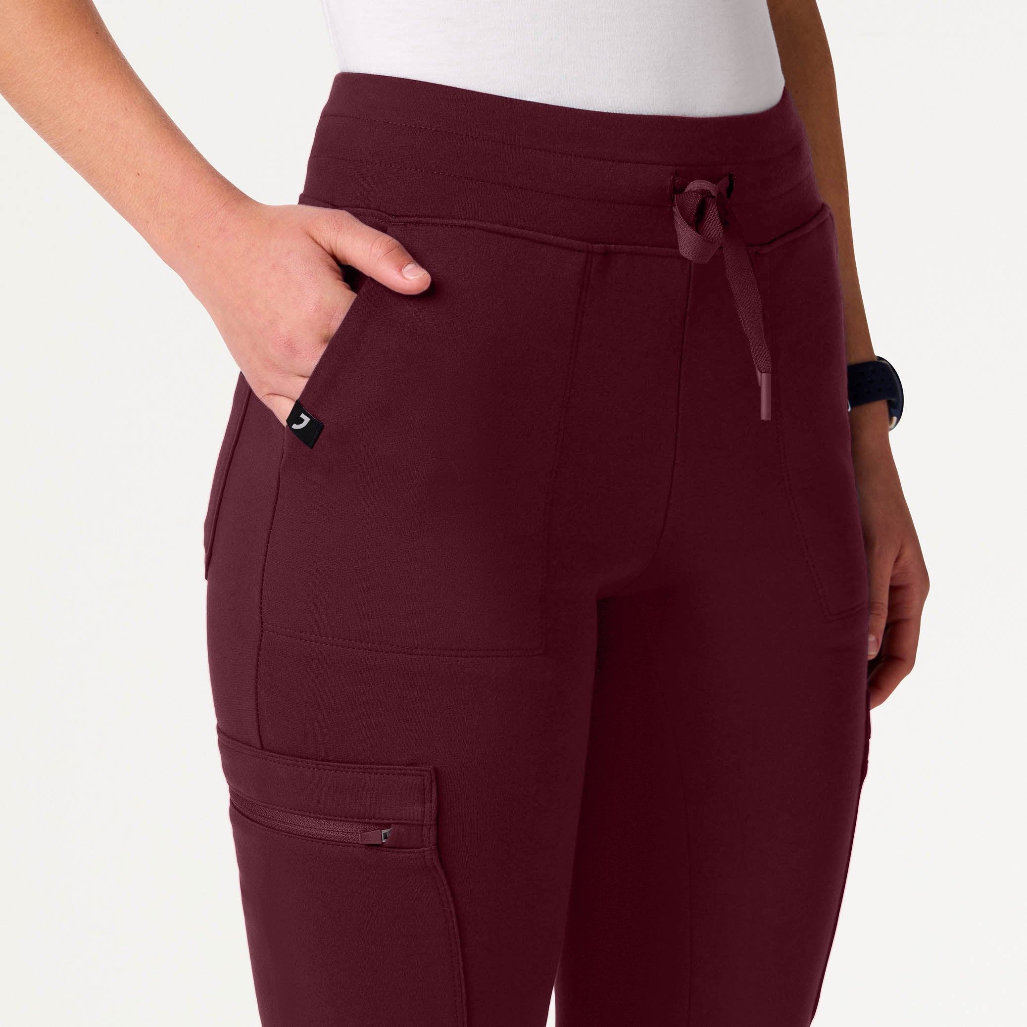 Kait 10-Pocket Skinny UltraSOFT™ Scrub Jogger - Burgundy - Image 7