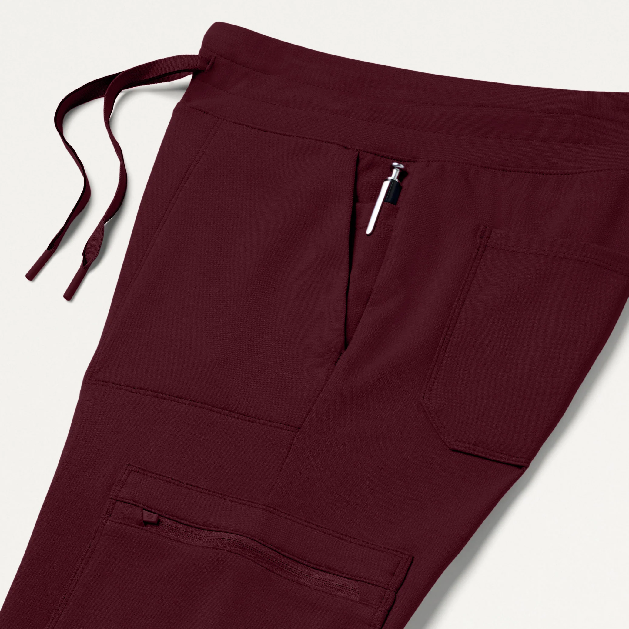 Kait 10-Pocket Skinny UltraSOFT™ Scrub Jogger - Burgundy - Image 9