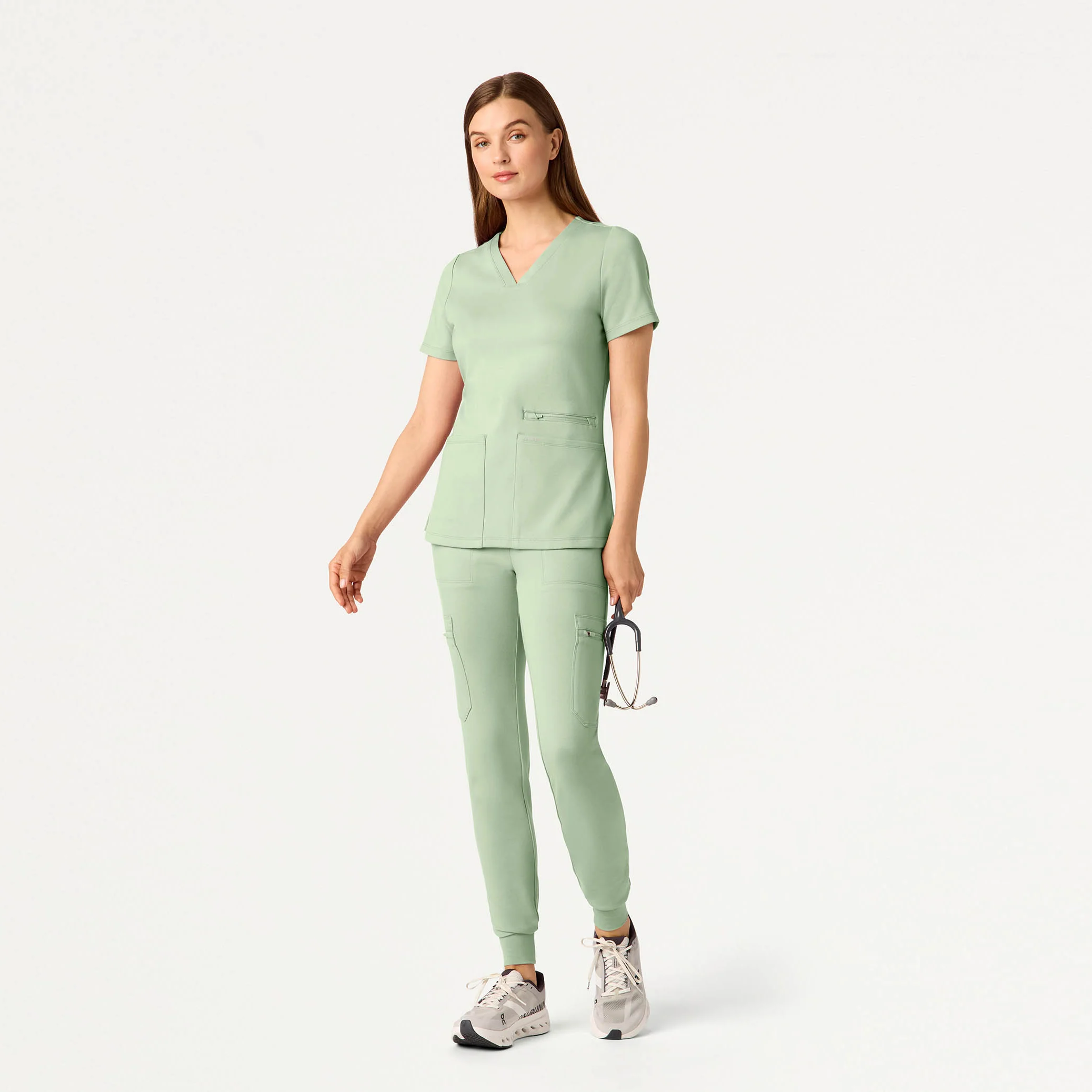 Kait 10-Pocket Skinny UltraSOFT™ Scrub Jogger - Mint - Image 2