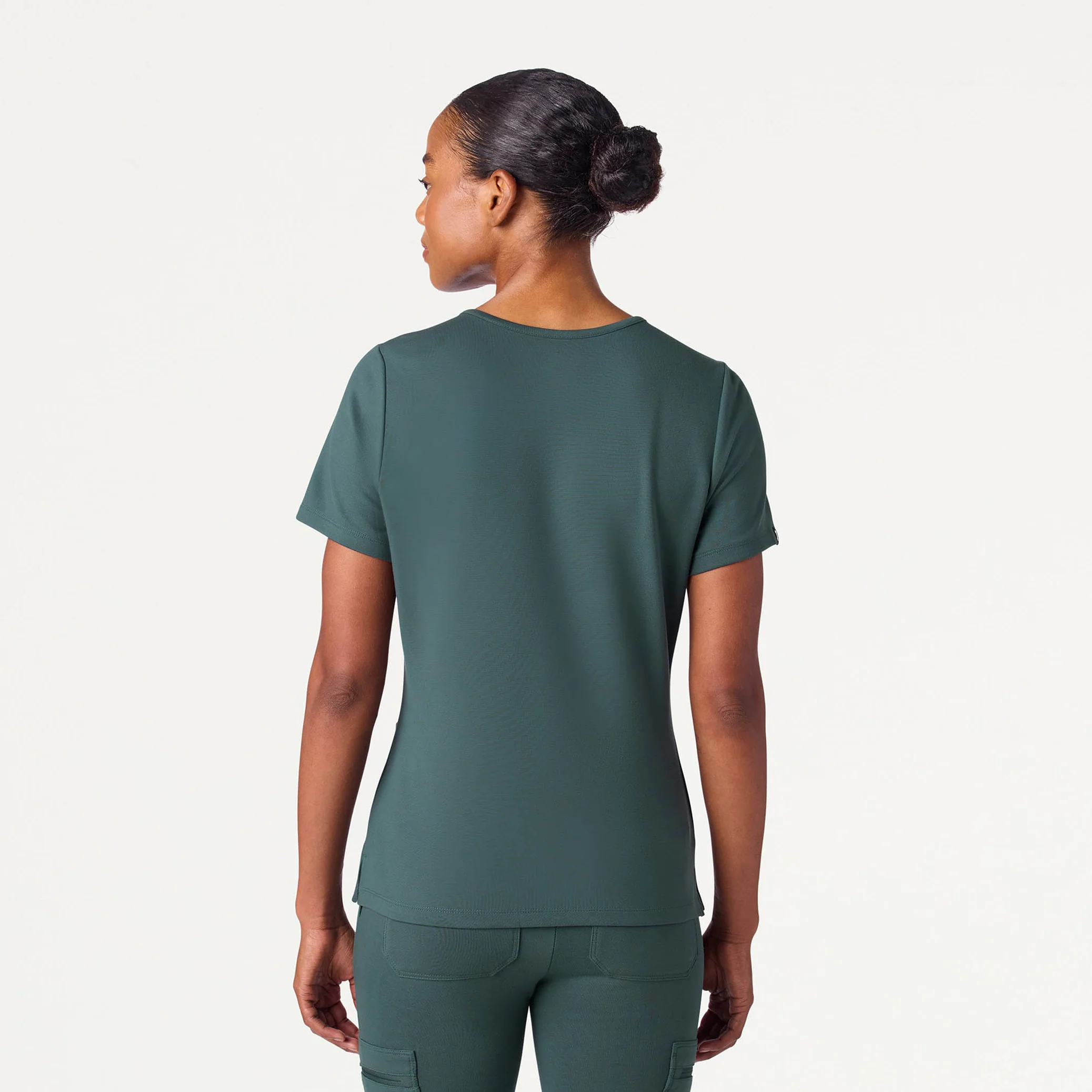 Kass Slim 4-Pocket UltraSOFT™ Scrub Top - Alpine Green - Image 3