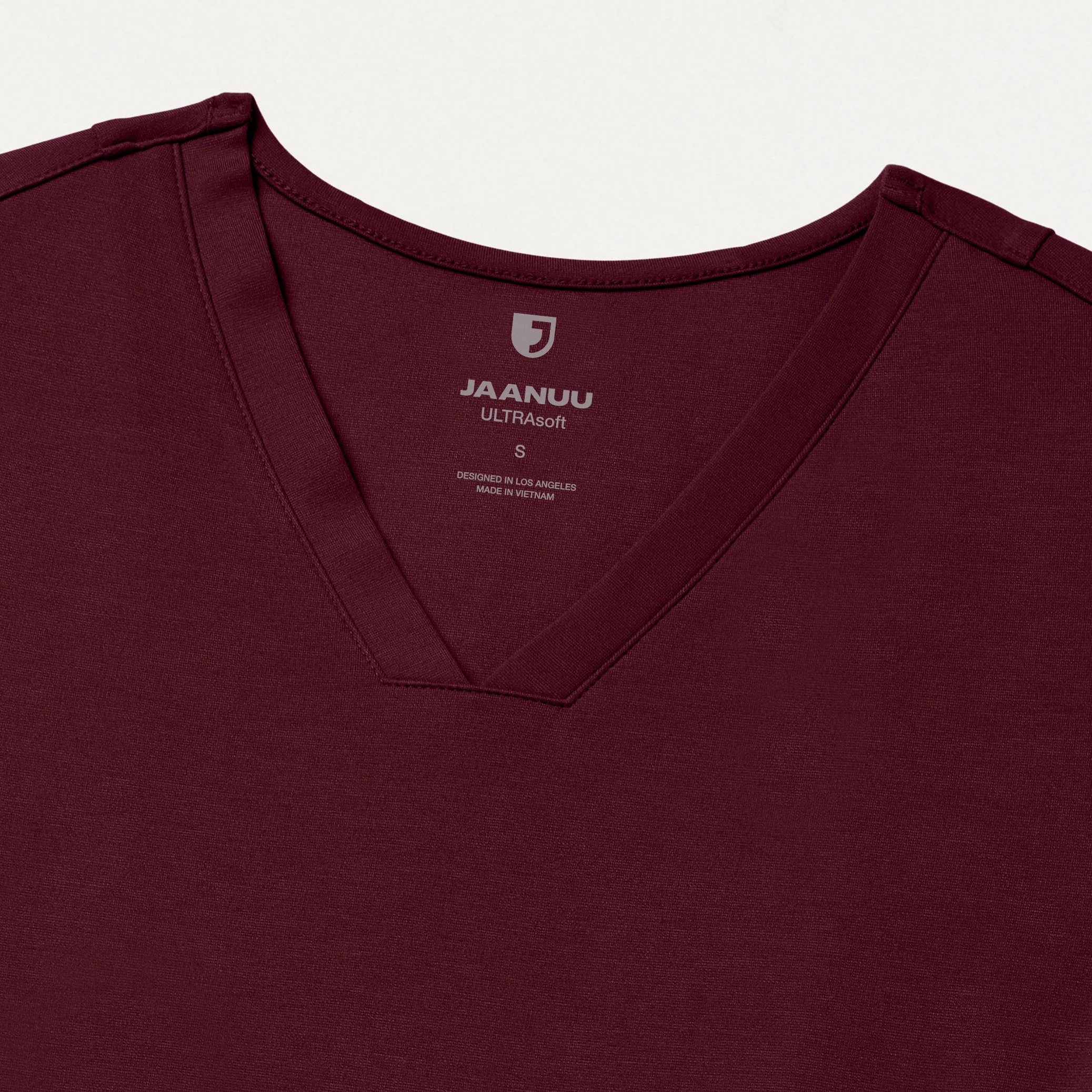Kass Slim 4-Pocket UltraSOFT™ Scrub Top - Burgundy - Image 6
