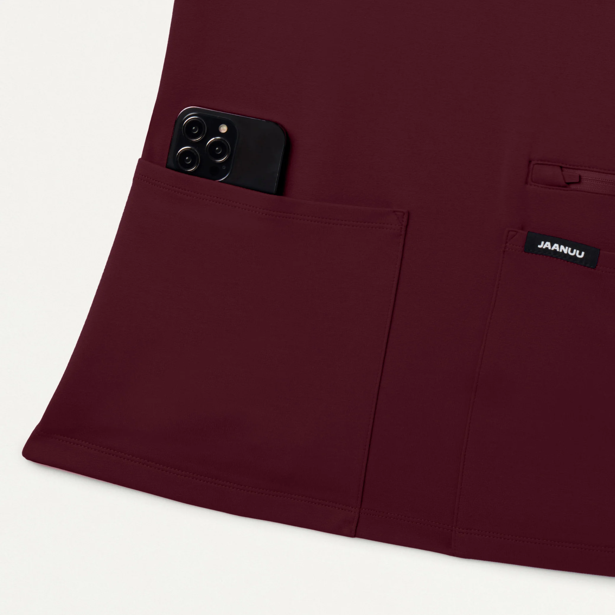 Kass Slim 4-Pocket UltraSOFT™ Scrub Top - Burgundy - Image 7
