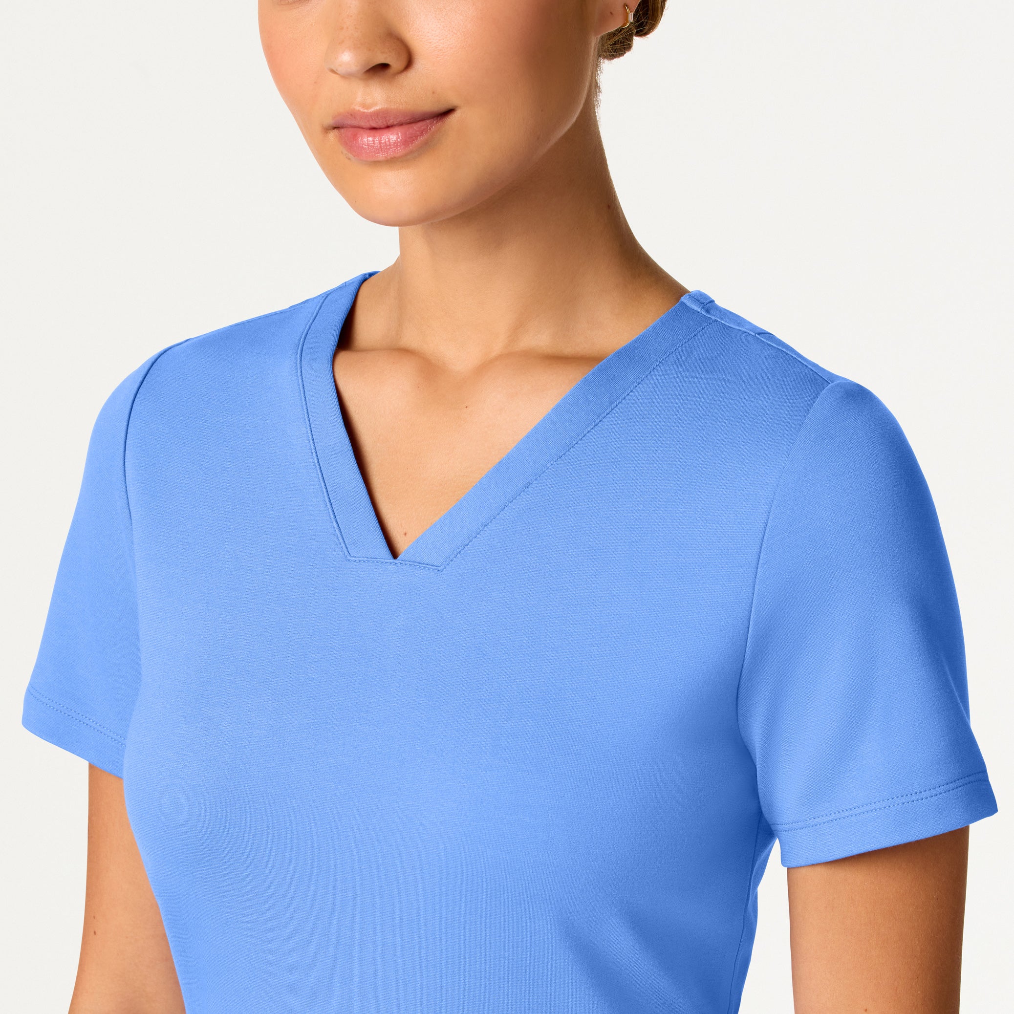Kass Slim 4-Pocket UltraSOFT™ Scrub Top - Ceil Blue - Image 5
