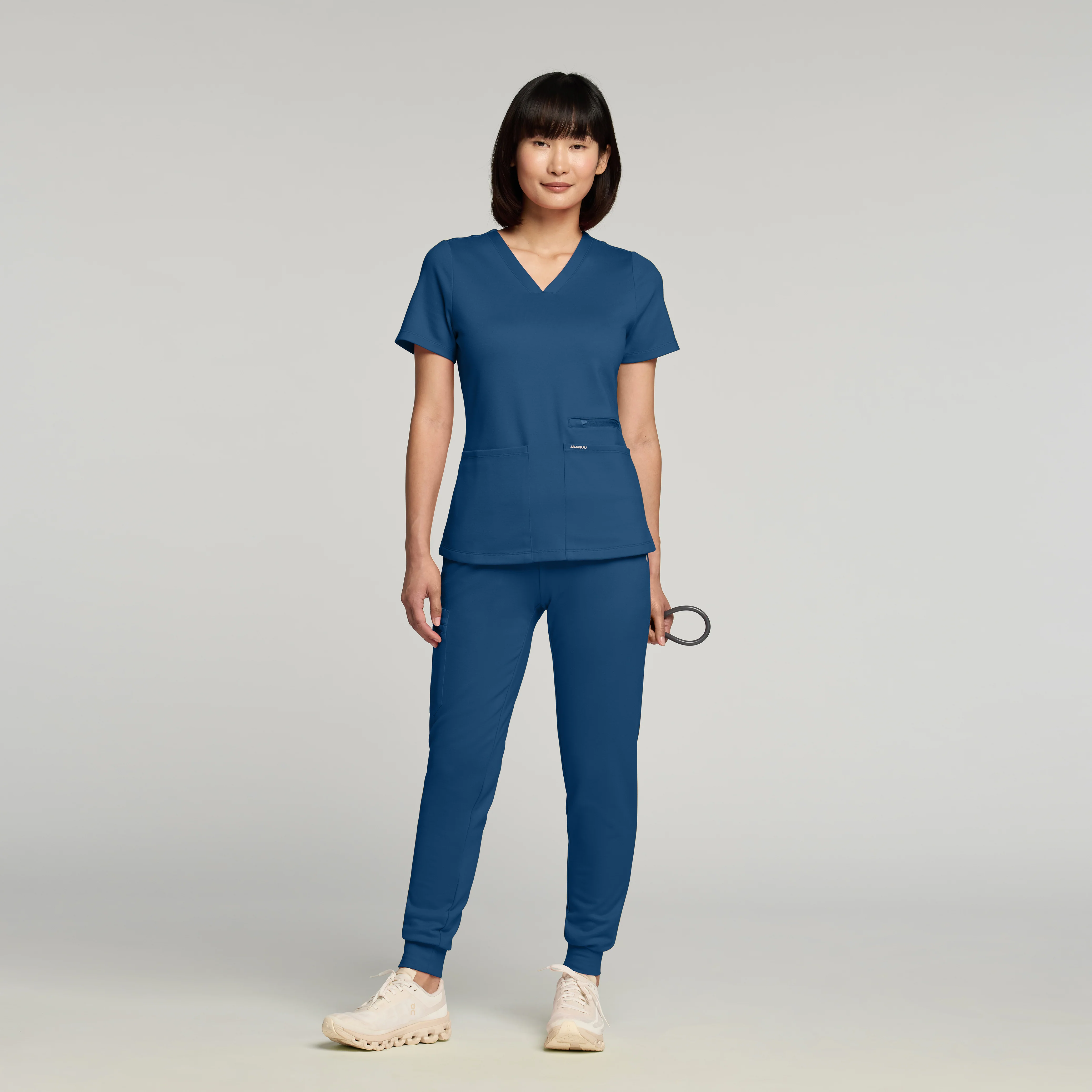 Kass Slim 4-Pocket ULTRAsoft™ Scrub Top - Ocean - Image 3