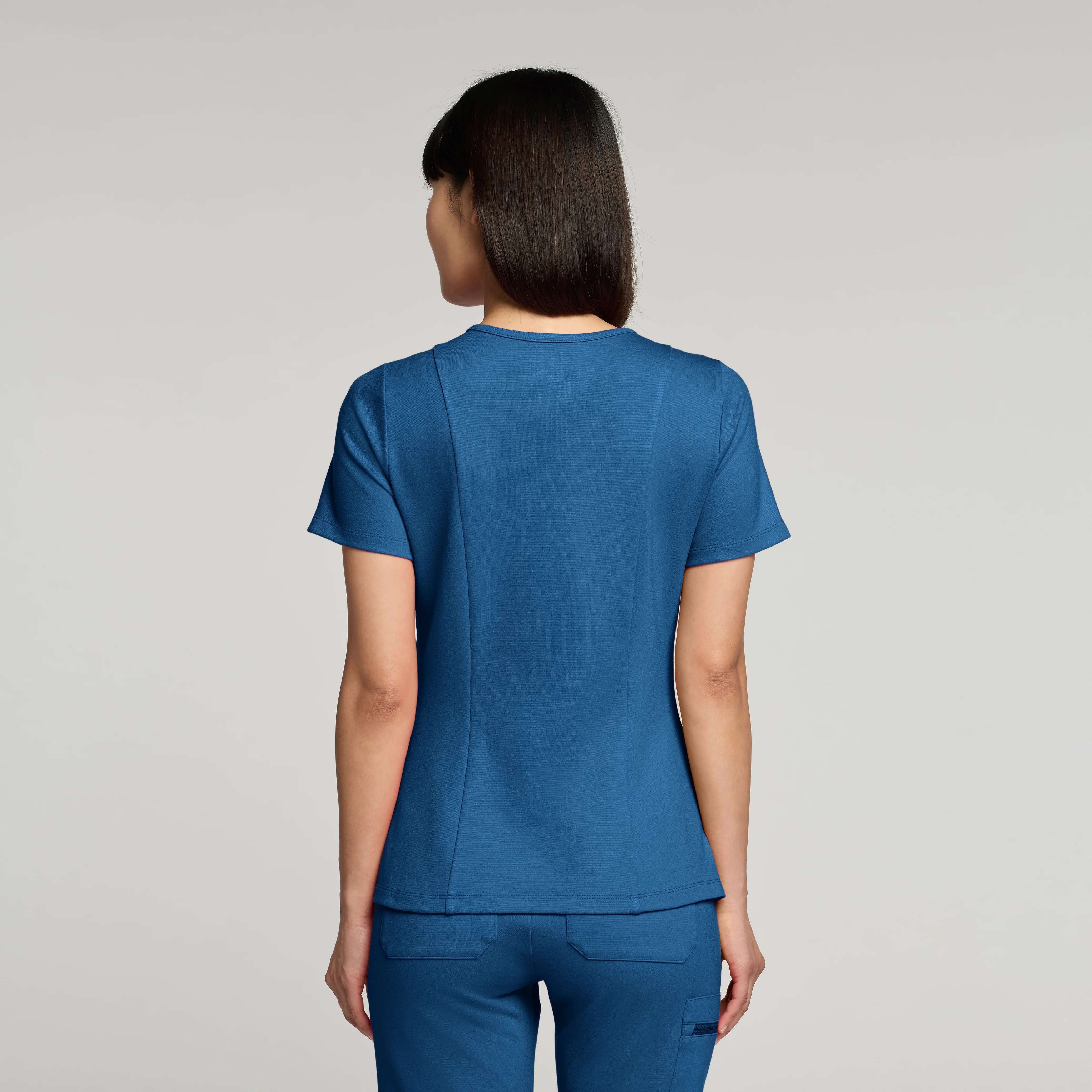 Kass Slim 4-Pocket ULTRAsoft™ Scrub Top - Ocean - Image 4