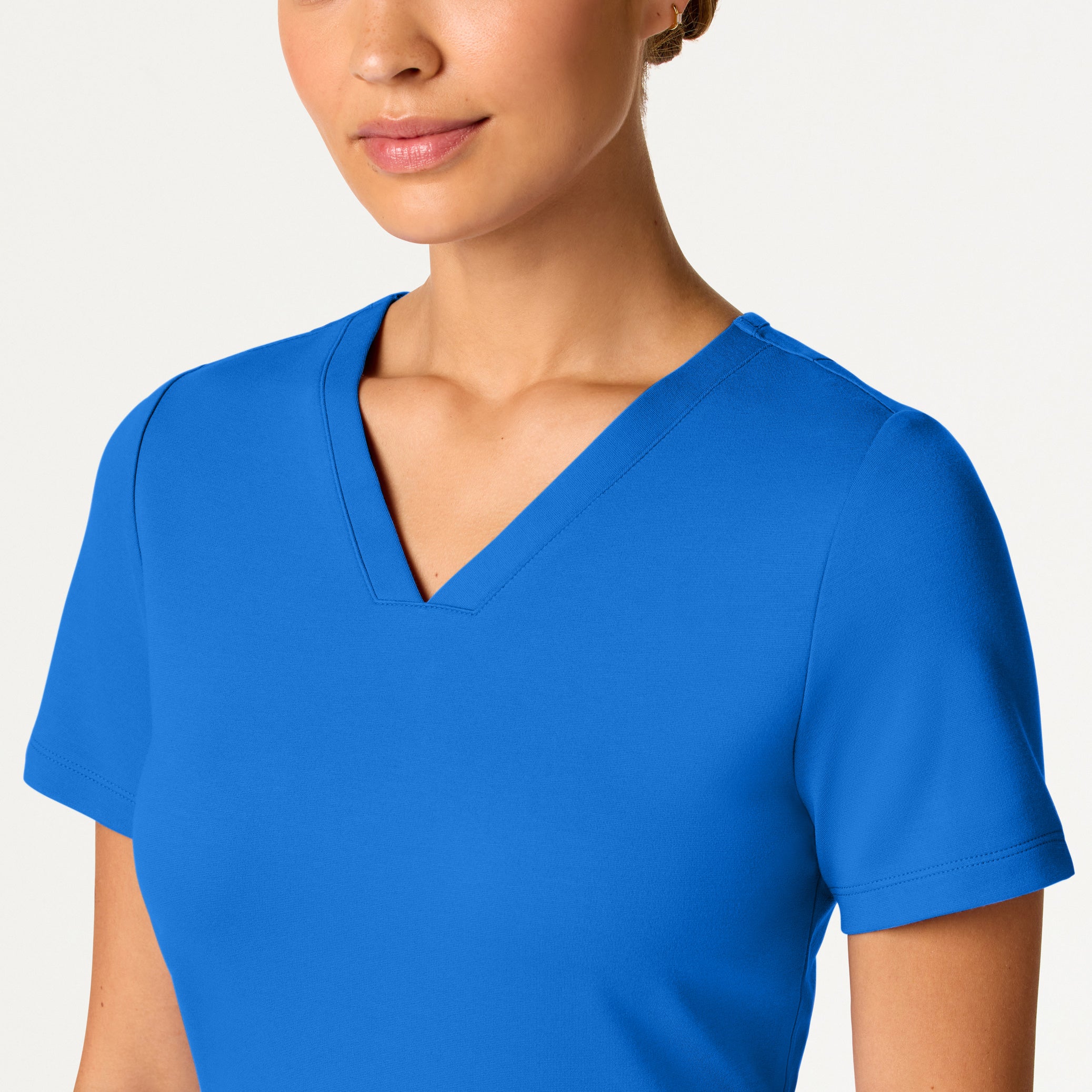 Kass Slim 4-Pocket UltraSOFT™ Scrub Top - Royal Blue - Image 4