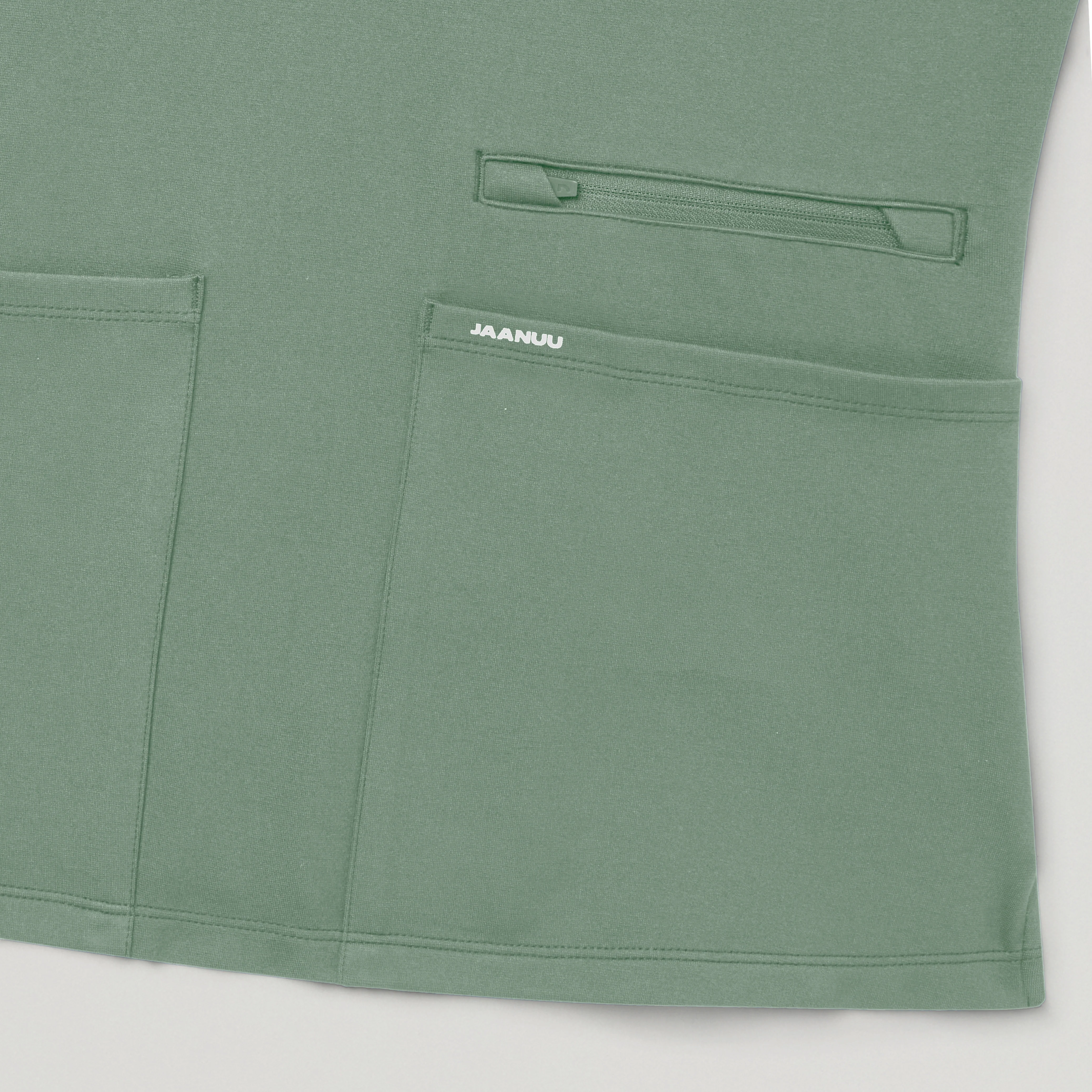 Kass Slim 4-Pocket UltraSOFT™ Scrub Top - Sage - Image 6