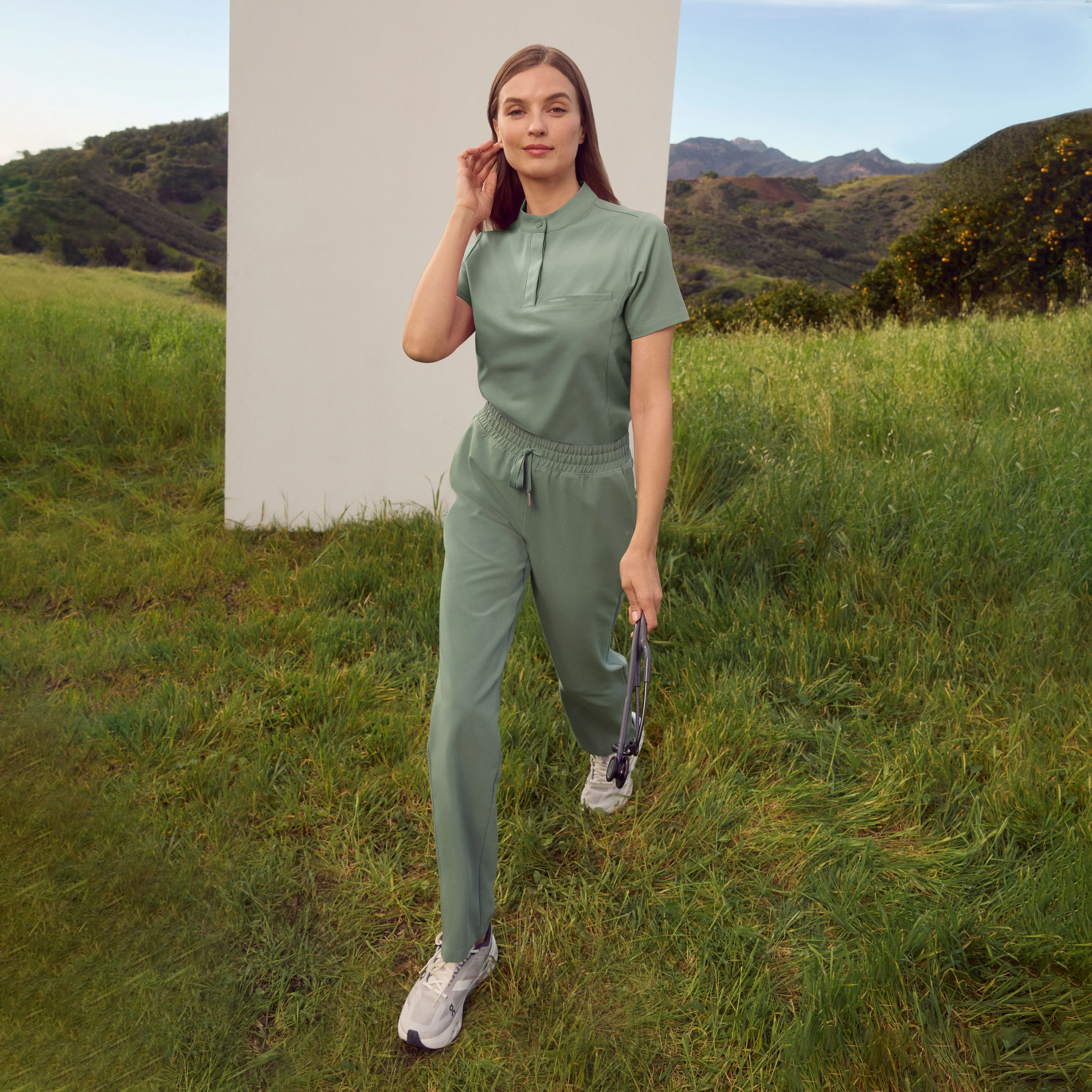 Kerr 365 High Waisted Scrub Pant - Sage