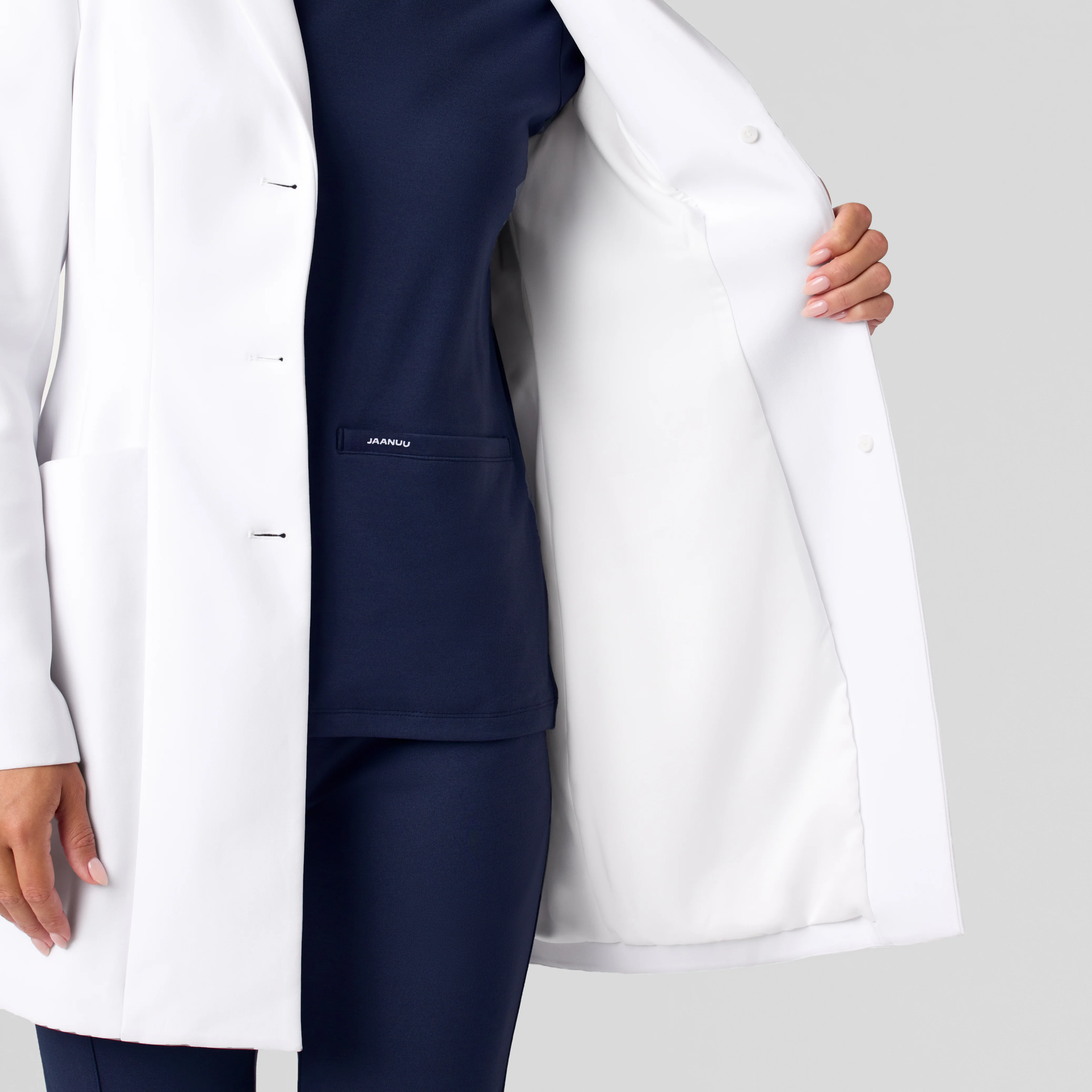 Linea 33" White Coat - White - Image 9