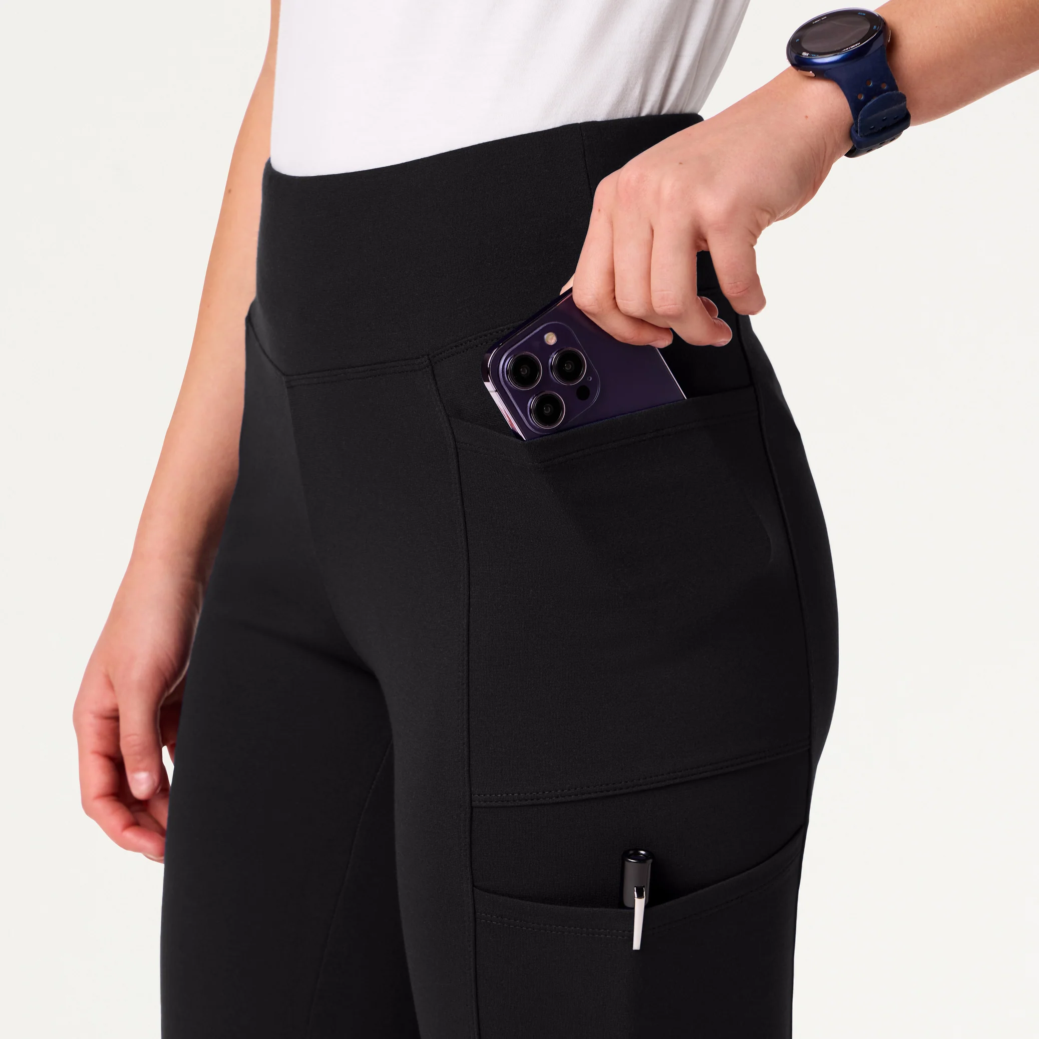 Perri UltraSOFT™ Yoga Scrub Pant - Black - Image 6