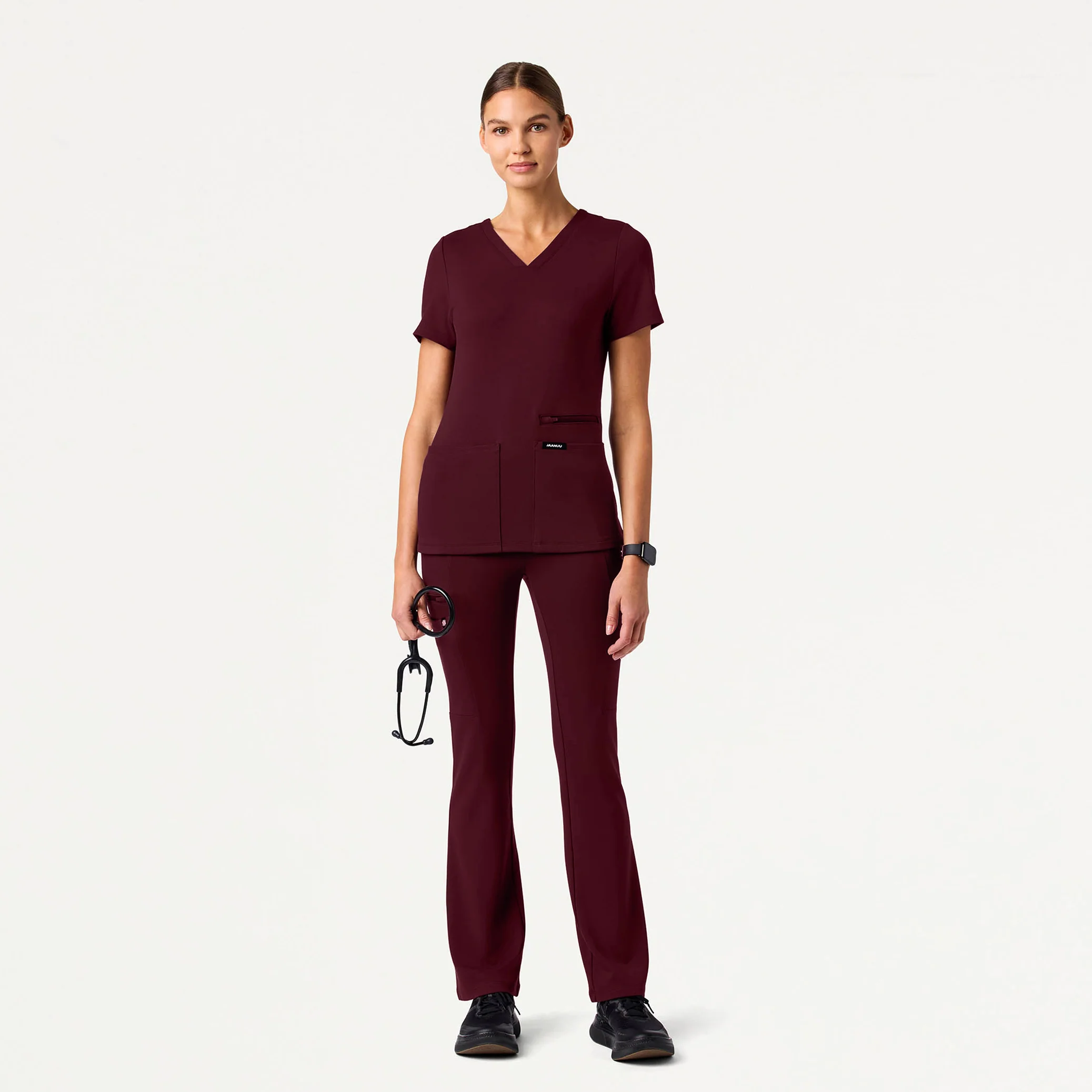 Perri UltraSOFT™ Yoga Scrub Pant - Burgundy - Image 2