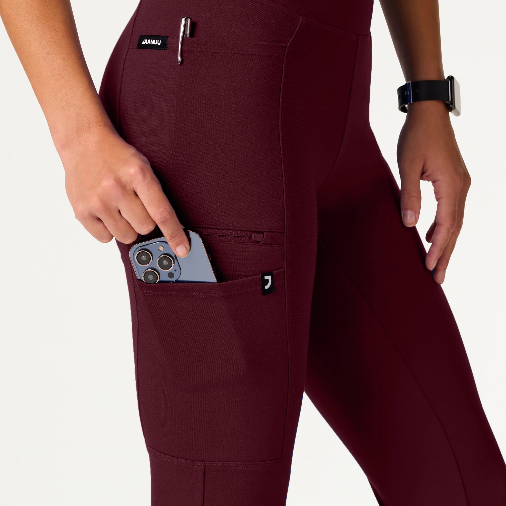 Perri UltraSOFT™ Yoga Scrub Pant - Burgundy - Image 6