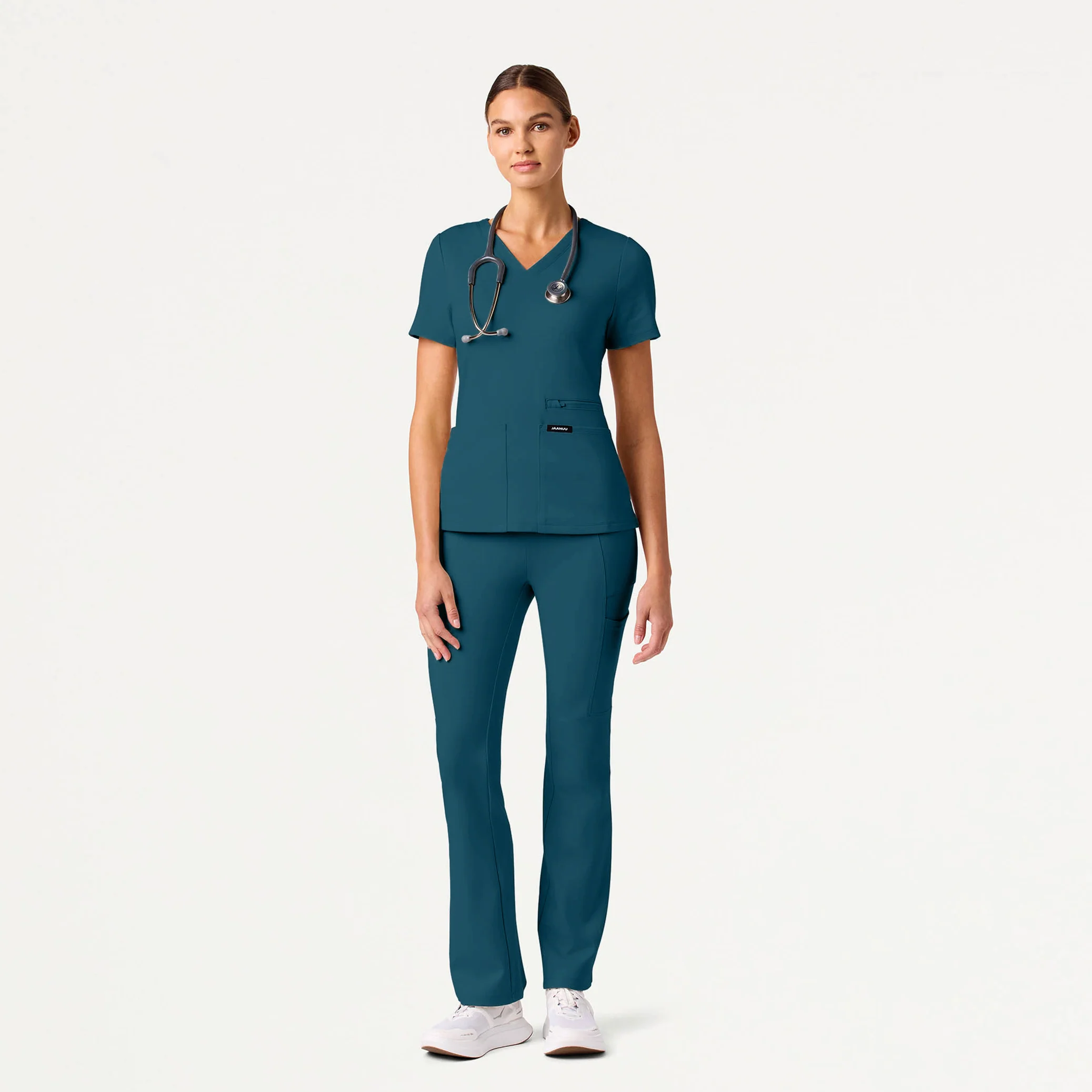 Perri UltraSOFT™ Yoga Scrub Pant - Caribbean Blue - Image 2
