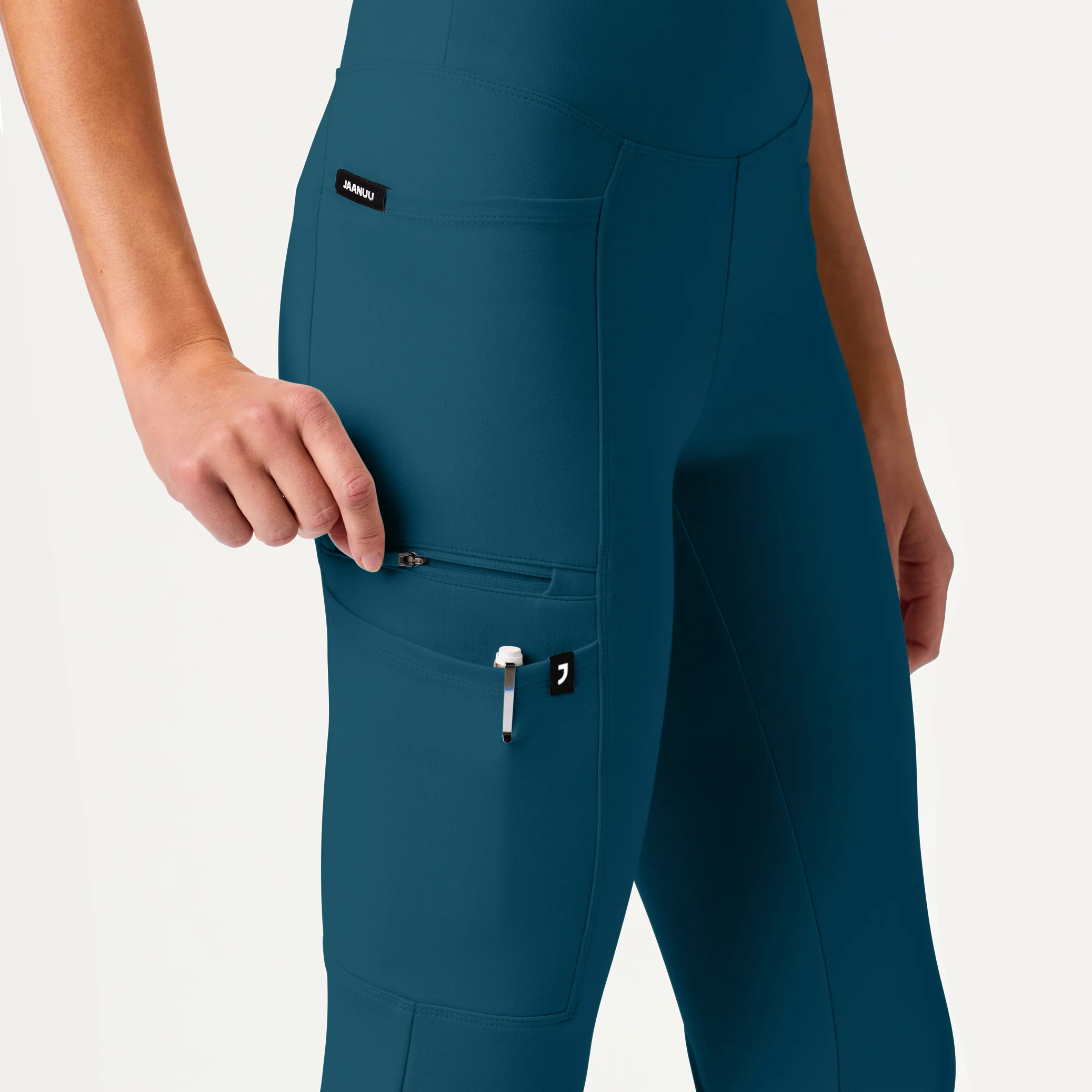 Perri UltraSOFT™ Yoga Scrub Pant - Caribbean Blue - Image 6
