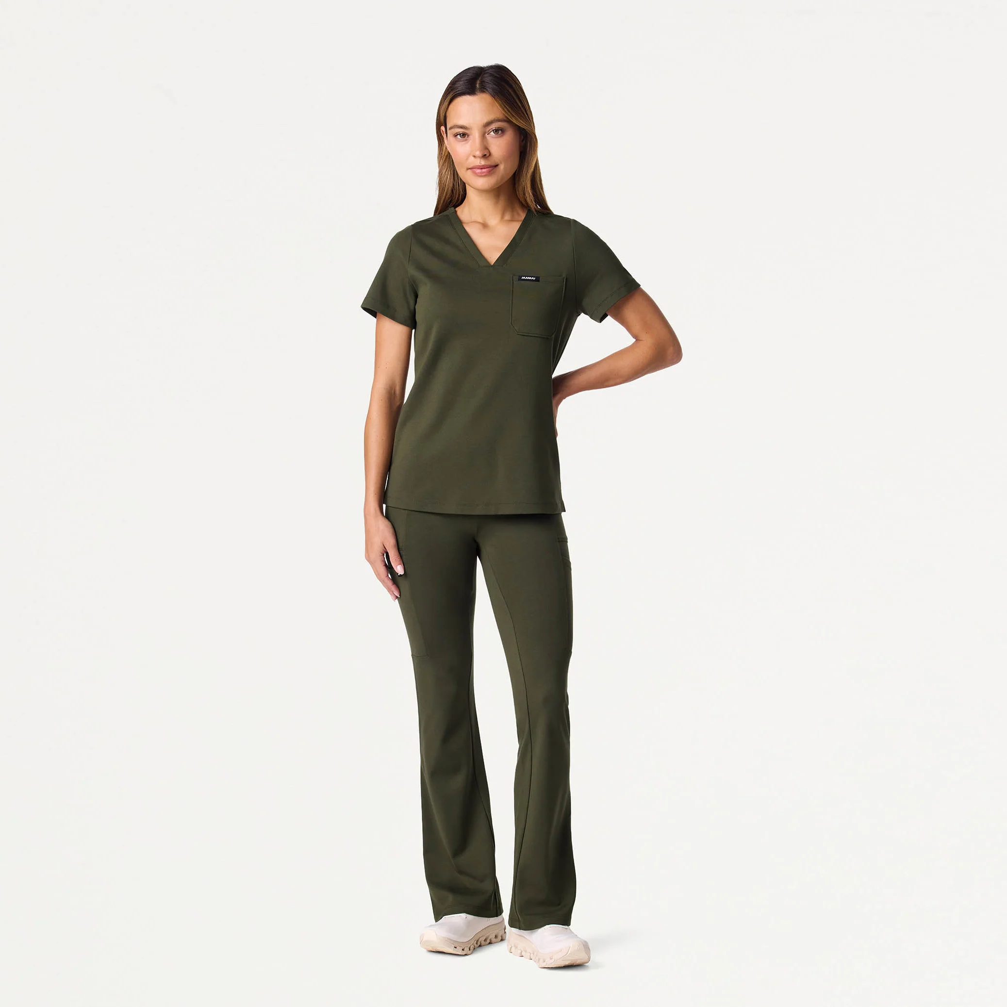 Perri UltraSOFT™ Yoga Scrub Pant - Deep Olive - Image 2