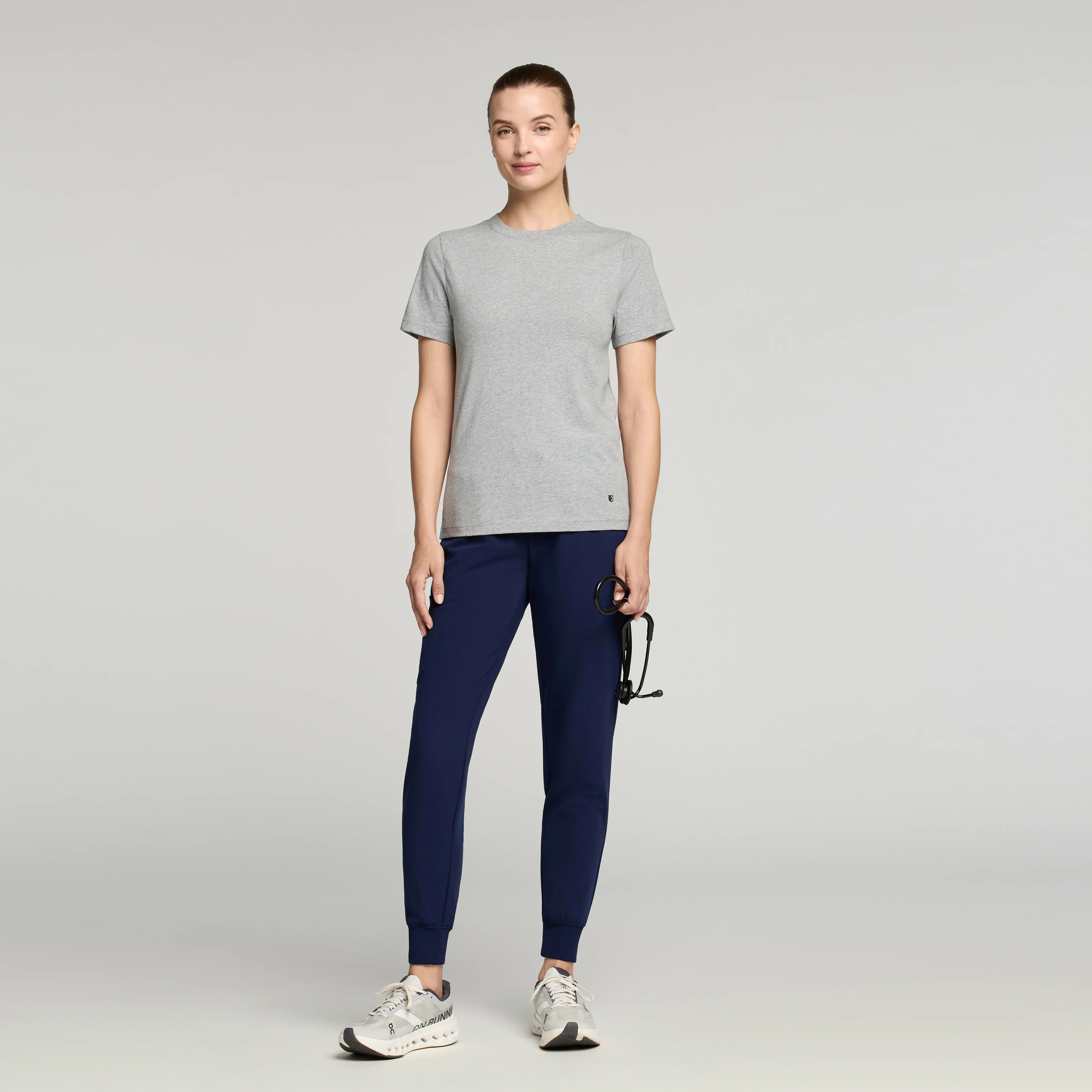 Regenˣ Short-Sleeve Cotton Underscrub - Heather Gray - Image 3