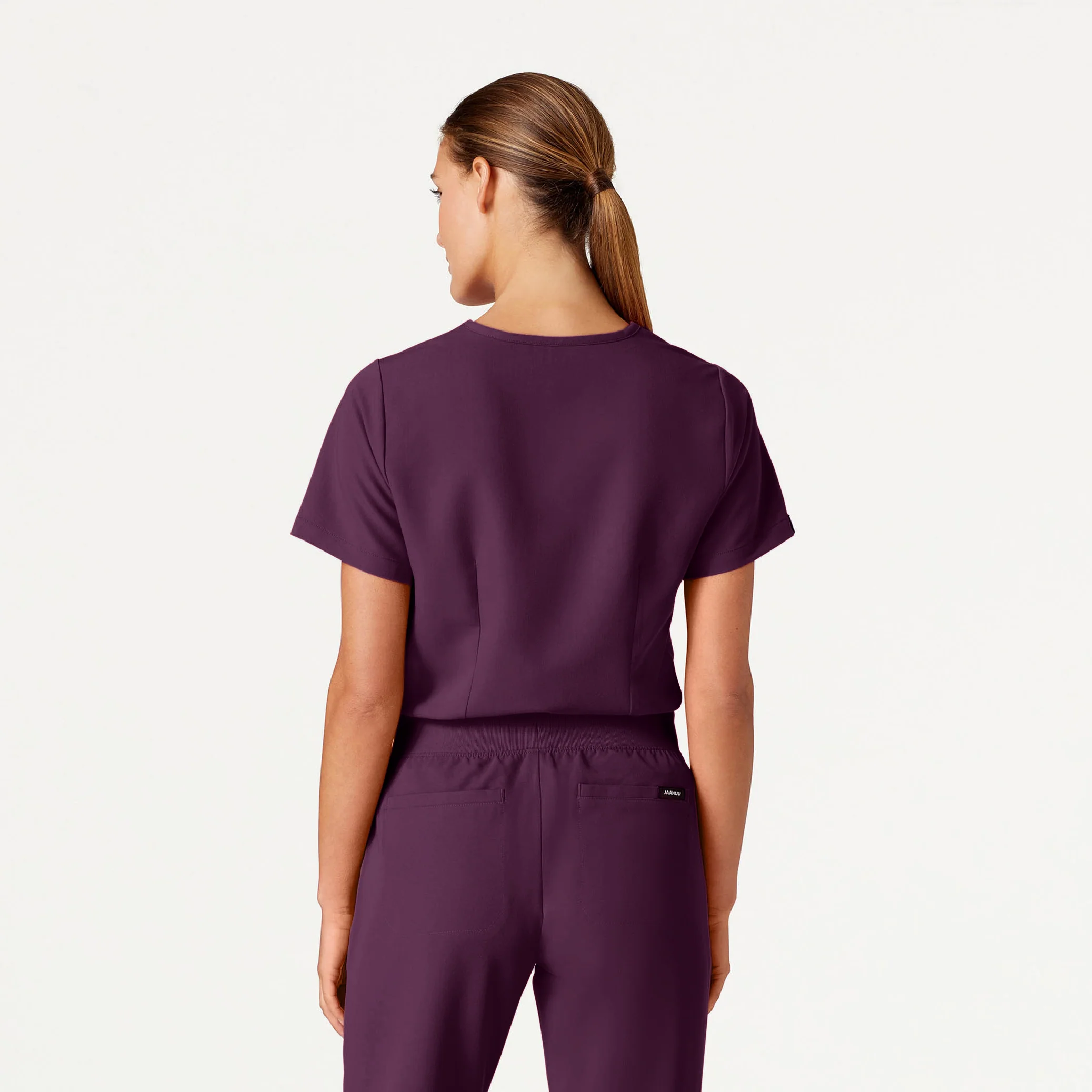 Rhena Essential 1-Pocket Scrub Top - Deep Eggplant - Image 4